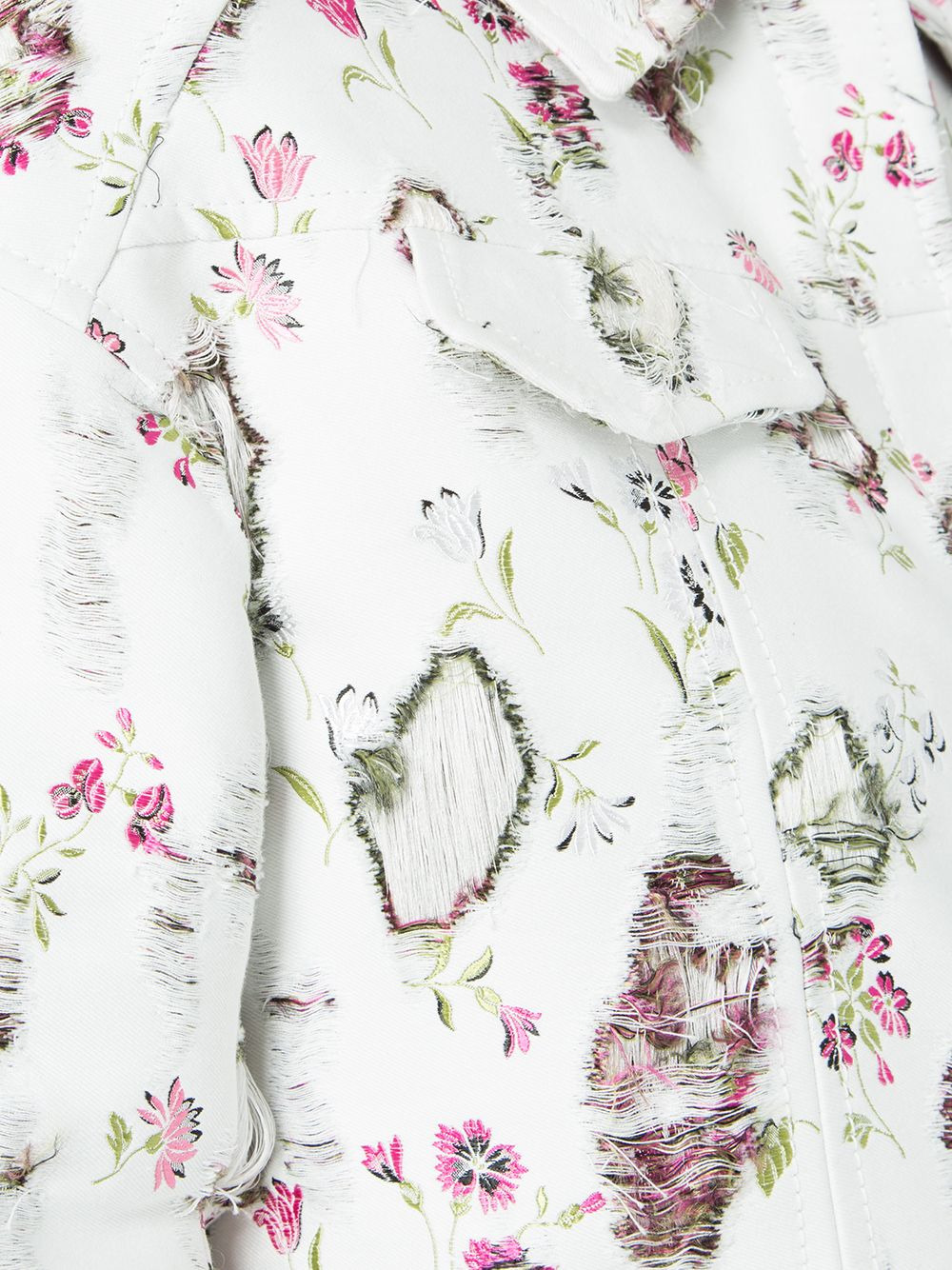 distressed floral jacket - 5