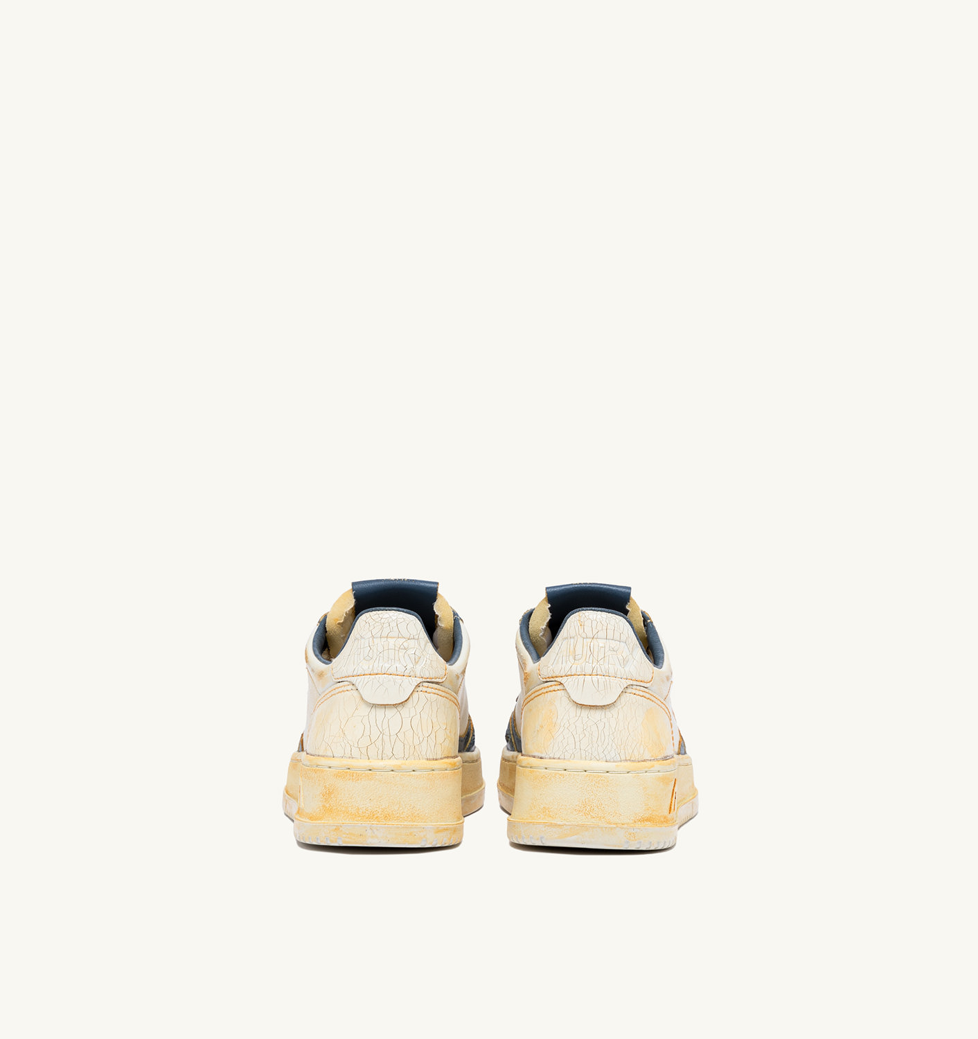 MEDALIST LOW SUPER VINTAGE SNEAKERS IN MARSHMALLOW AND SILVER-BLUE LEATHER - 3