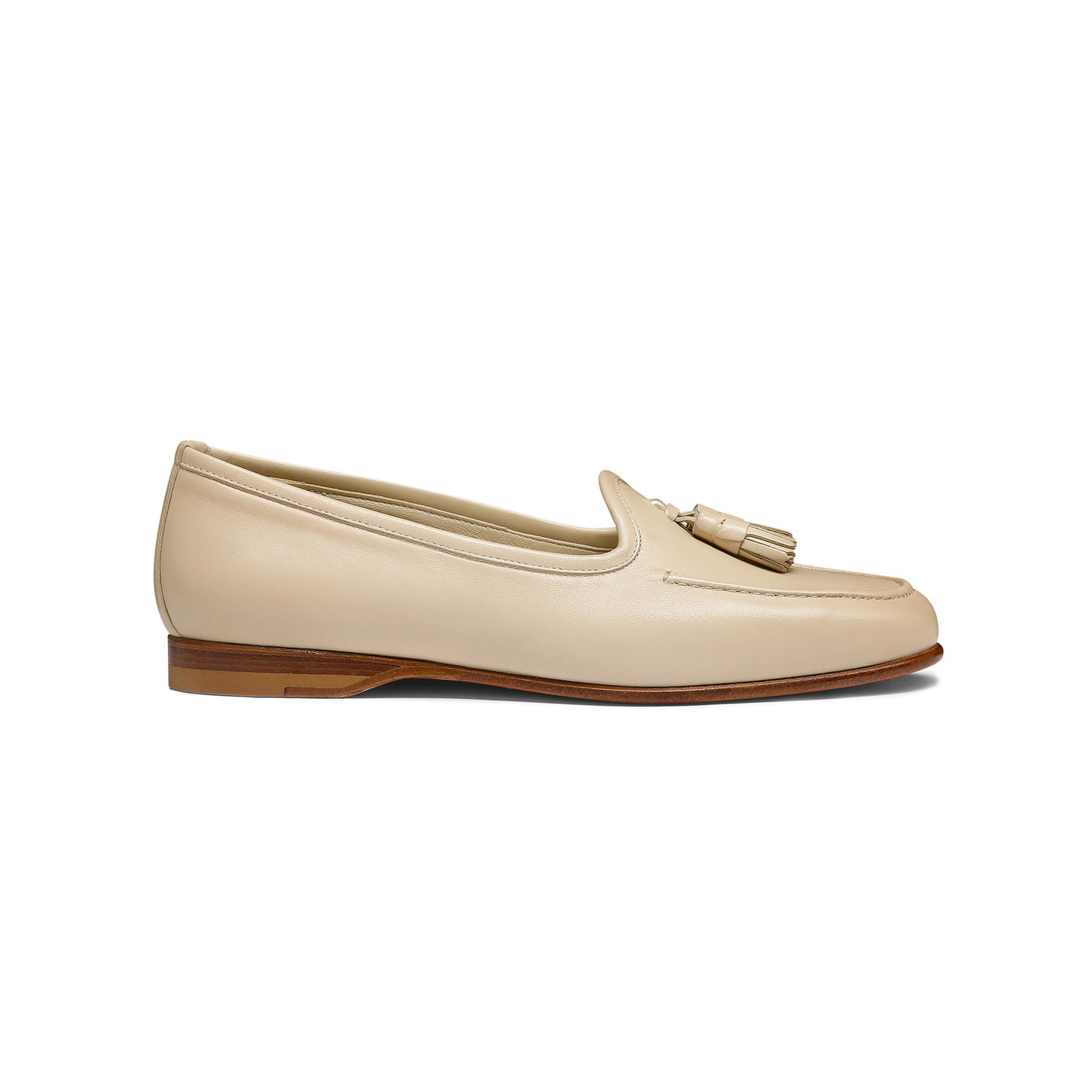 Women's white leather Andrea tassel loafer - 1