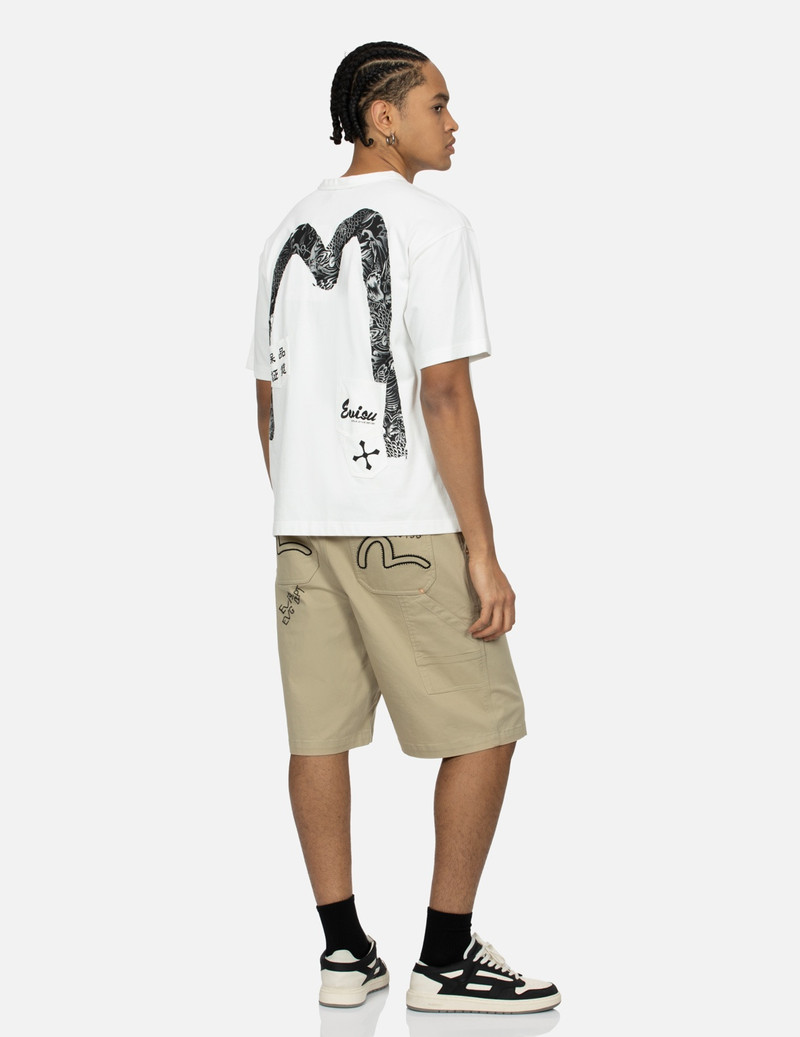 MULTI-POCKET PRINT AND SEAGULL BRUSHSTROKE DAICOCK PRINT RELAX FIT T-SHIRT 3