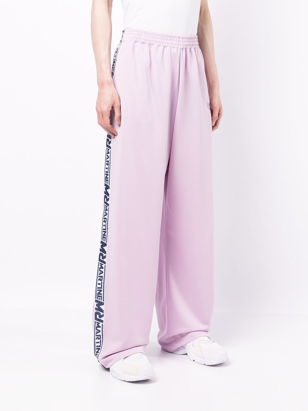 logo side-stripe wide leg track trousers - 2