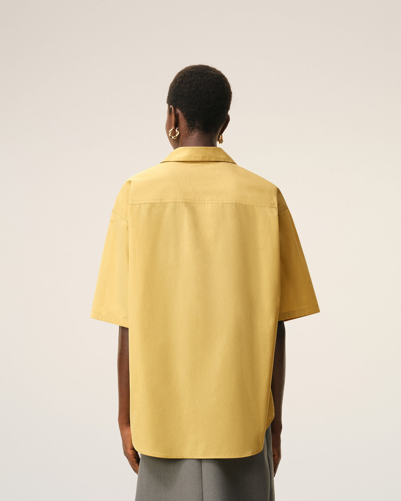 YELLOW COTTON SHORT SLEEVE CAMP COLLAR BOXY SHIRT 5