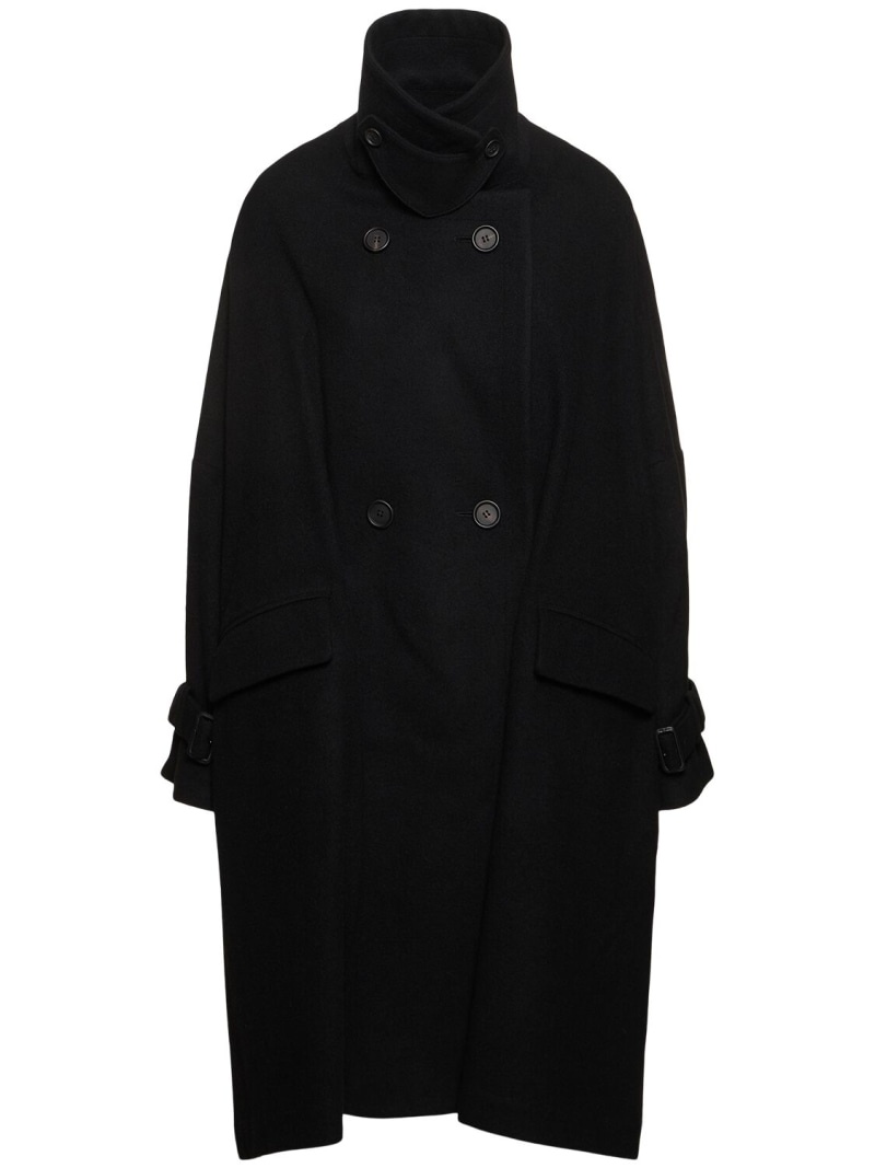 Melton wool blend long coat - 1