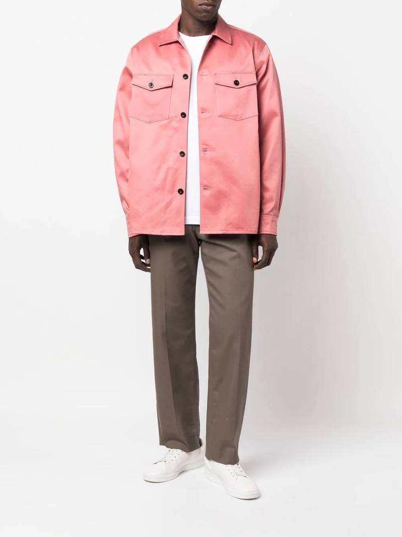 sacai contrast-panel cotton shirt outlook