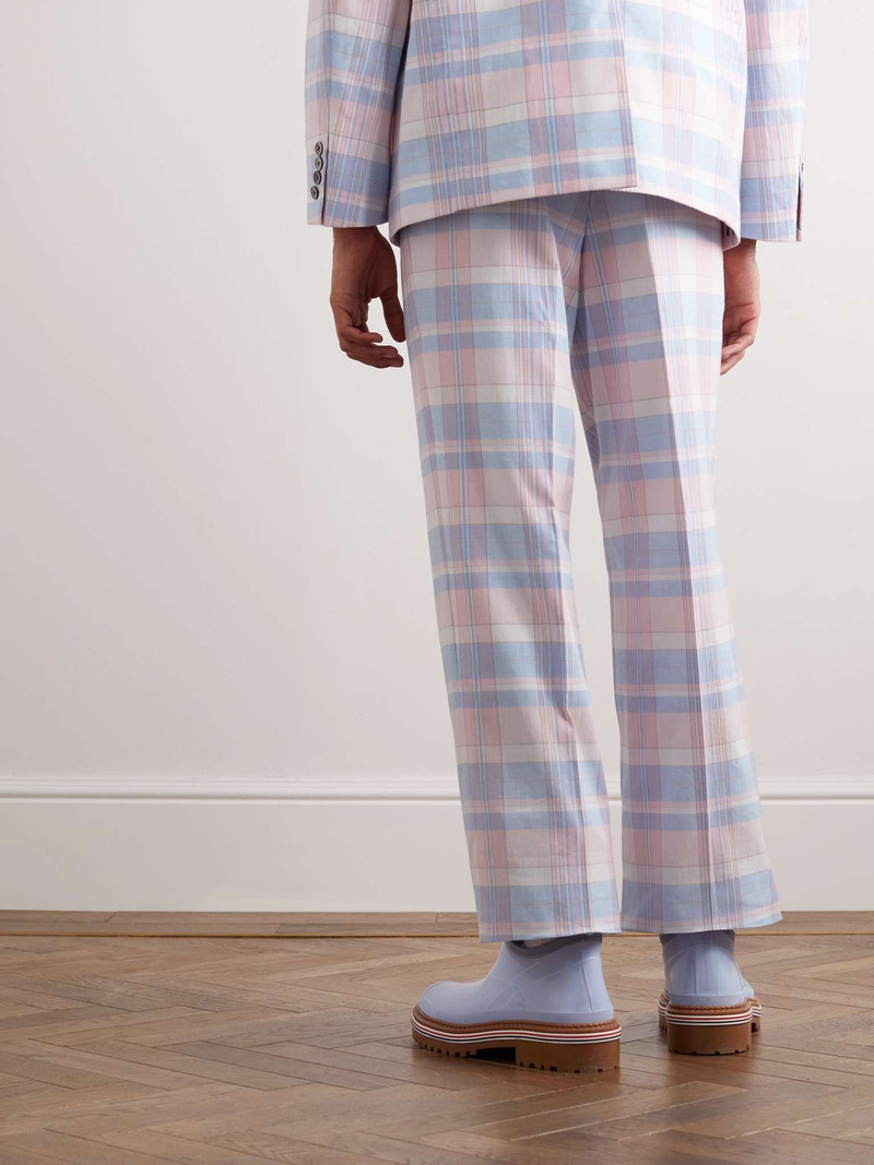 Straight-Leg Checked Cotton-Twill Suit Trousers 8