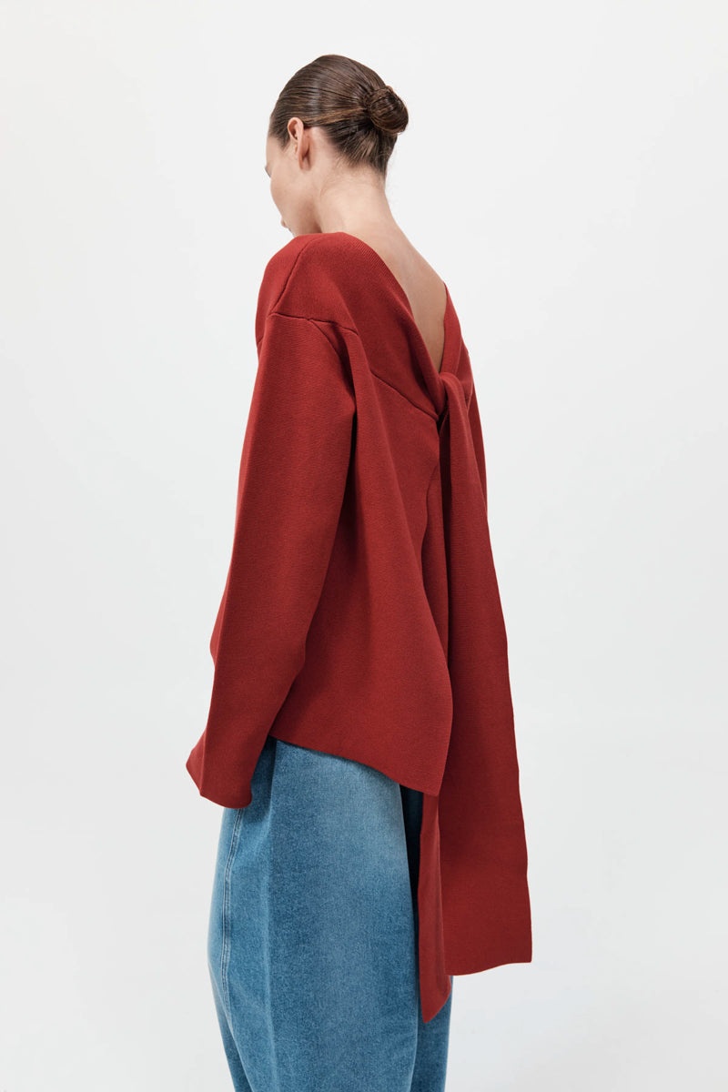 Milano Knit Scarf Jumper - Rosso - 5