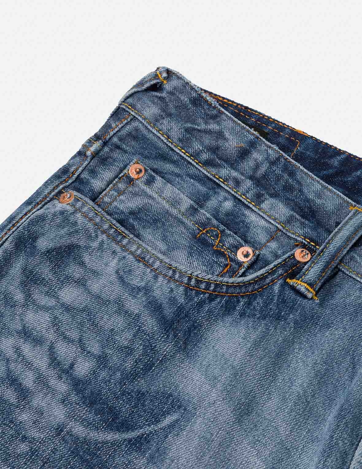 Fisherman Godhead Laser Print Cropped Jeans #2027 - 8