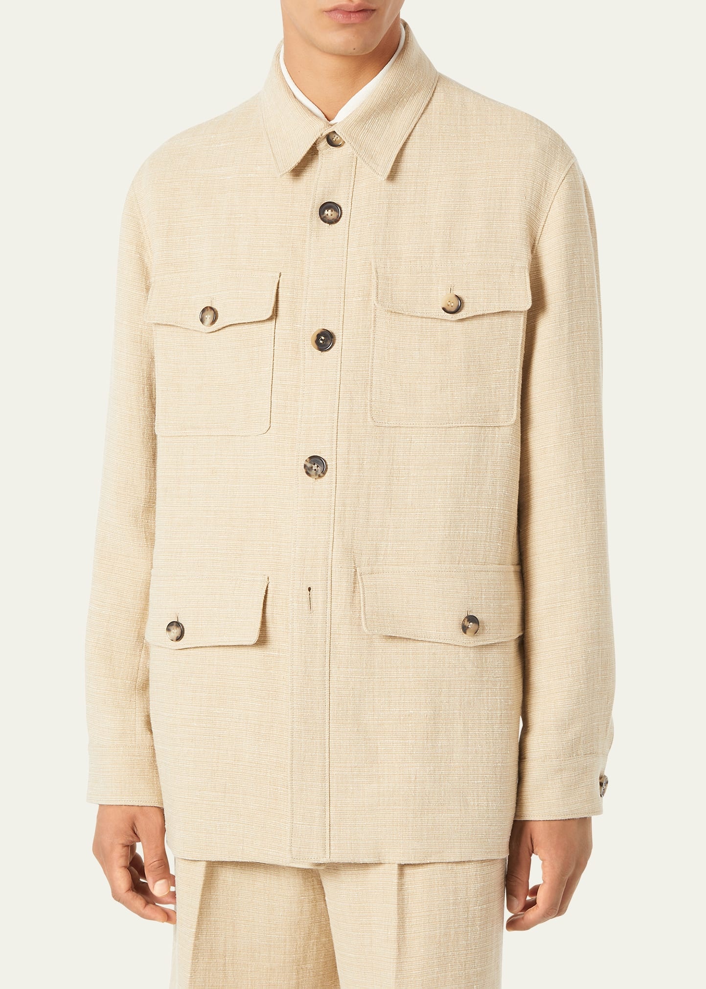 Men's Clem Summer Linen and Silk Shirt Jacket - 4