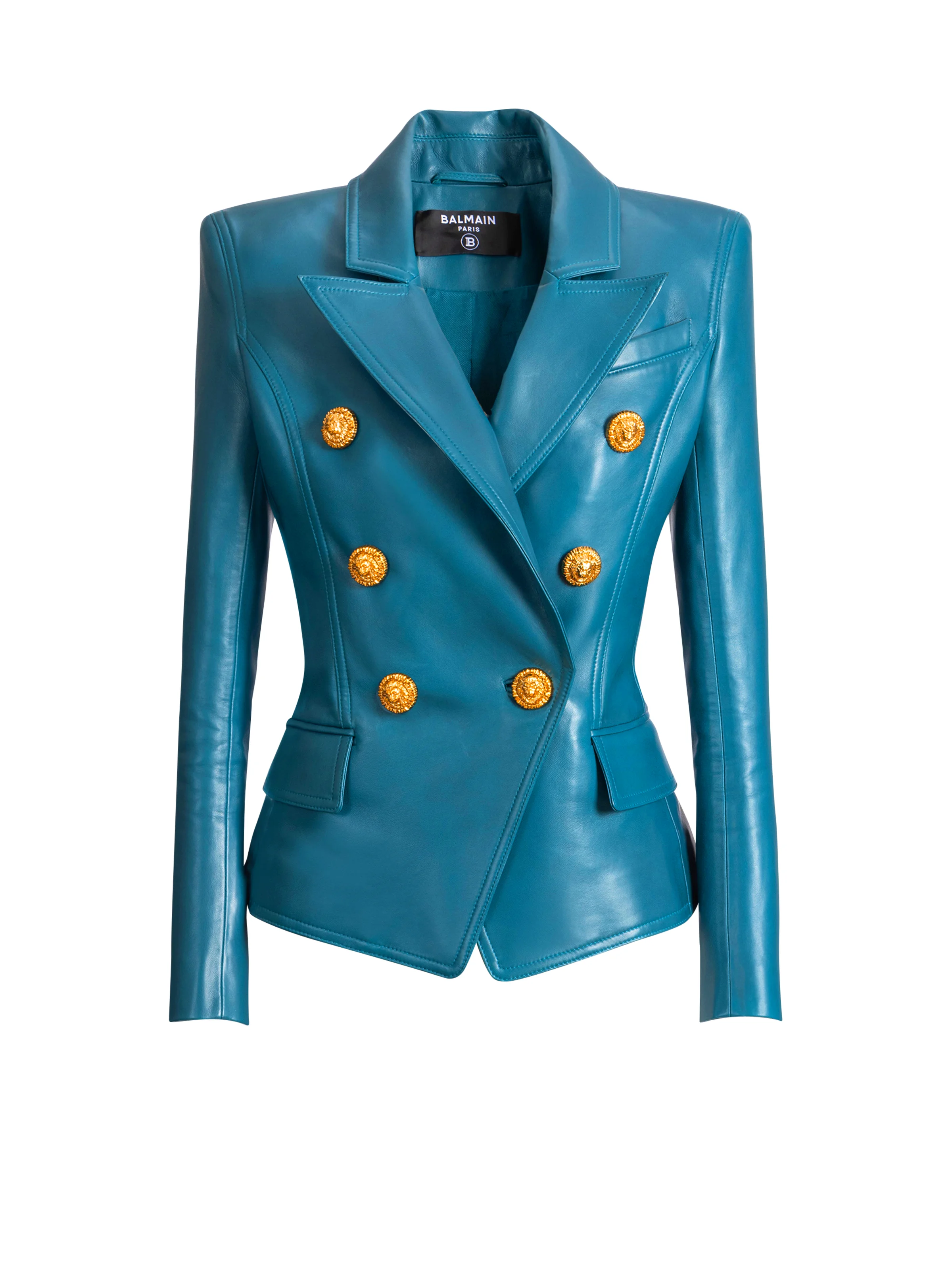 Leather 6-button jacket - 1