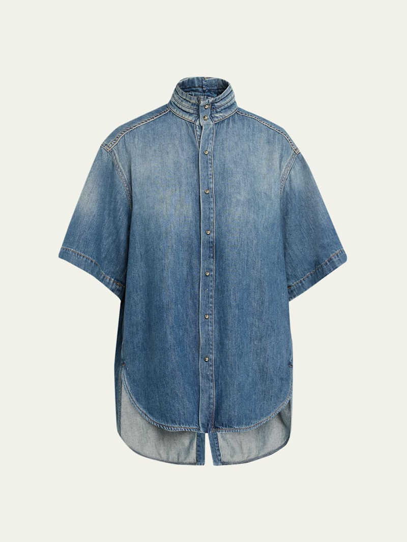 Roberta Short-Sleeve Denim Shirt 1
