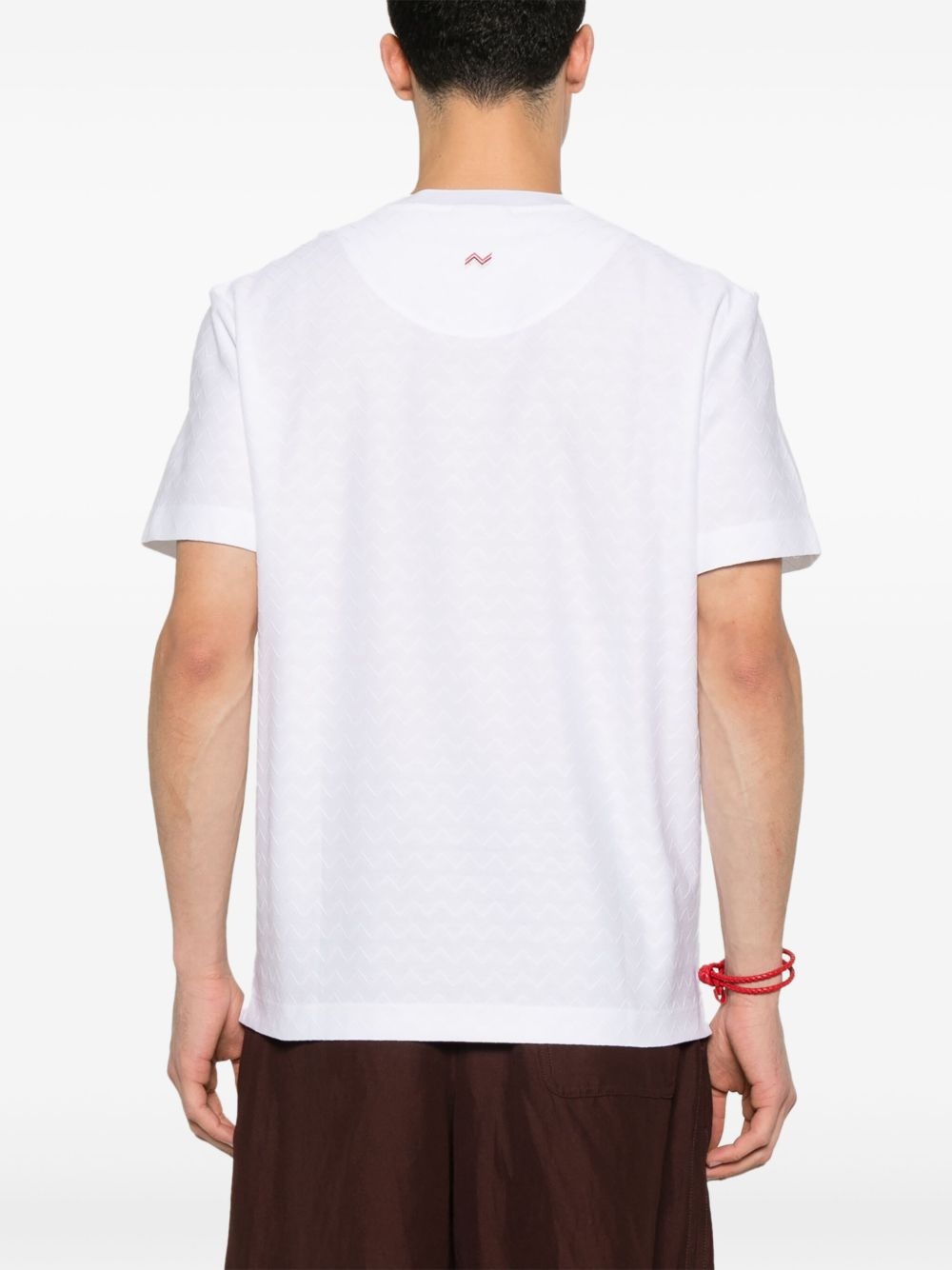 tonal-zigzag cotton T-shirt - 3