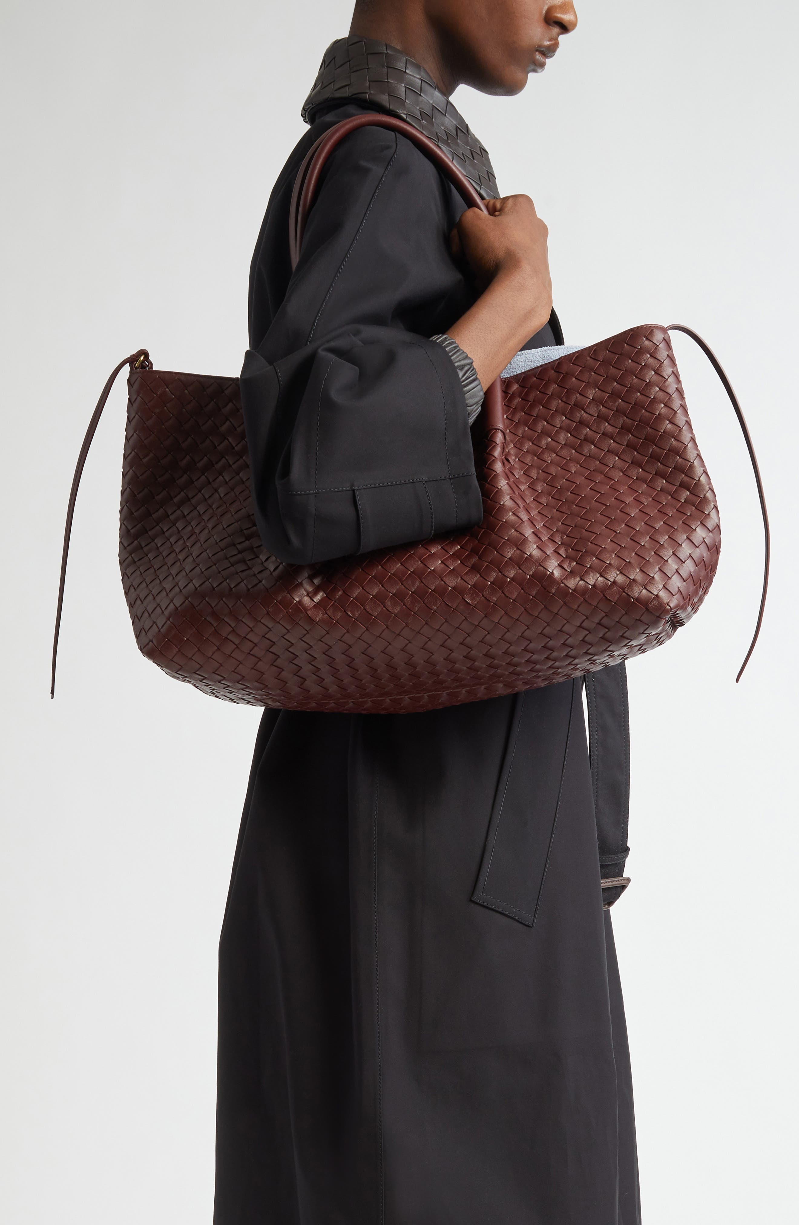 Bottega Veneta Leather & Suede Reversible Tote in Madder Brown/Lunar-M B at Nordstrom - 3