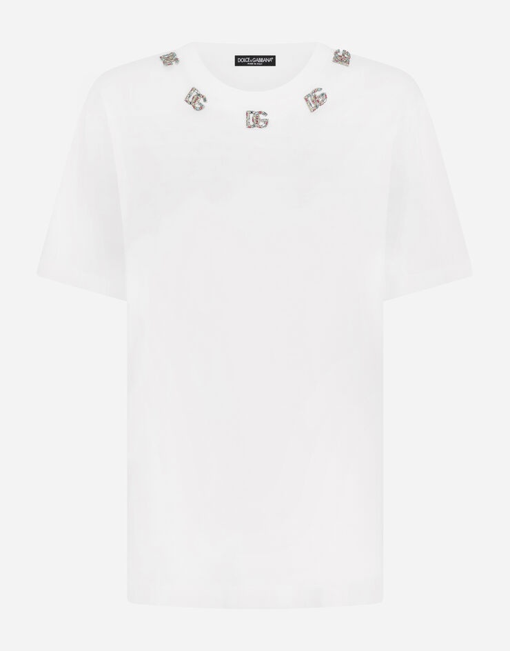 Jersey T-shirt with crystal DG embellishment - 3