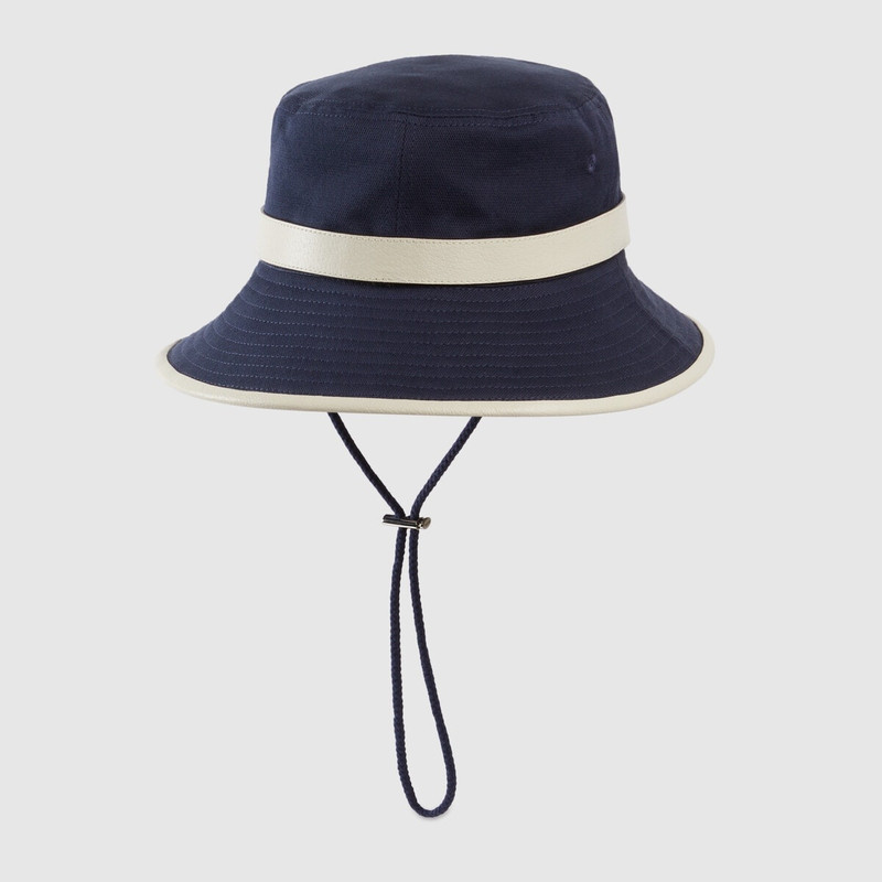 Cotton bucket hat with chin strap 1