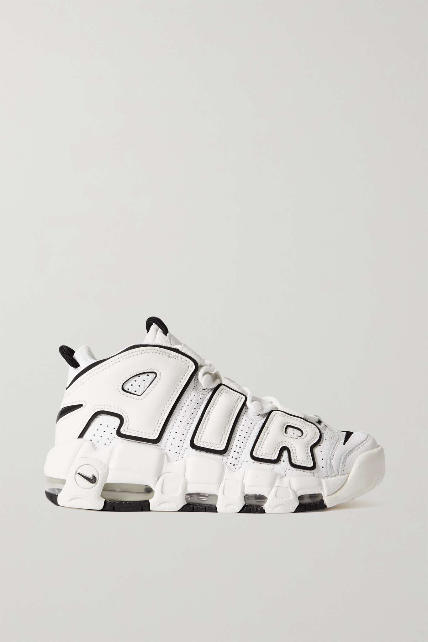 Air More Uptempo perforated leather high-top sneakers - 1