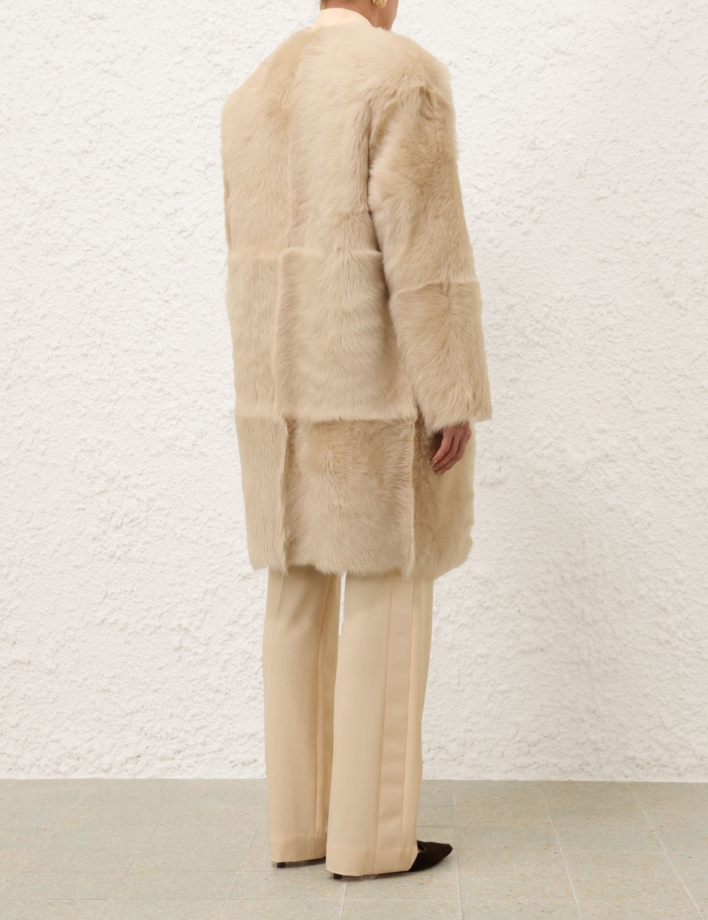 ILLUSTRATION SHEARLING COAT - 4