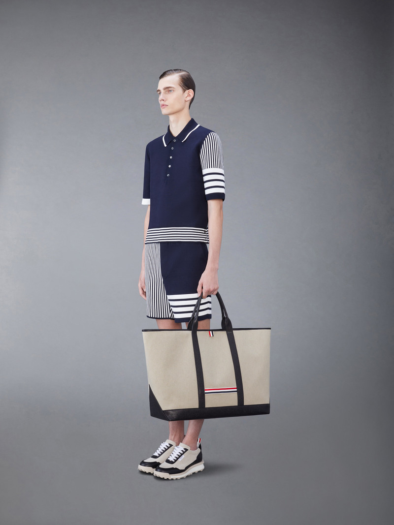 COTTON CANVAS LEATHER  OVERSIZED TOOL TOTE 4