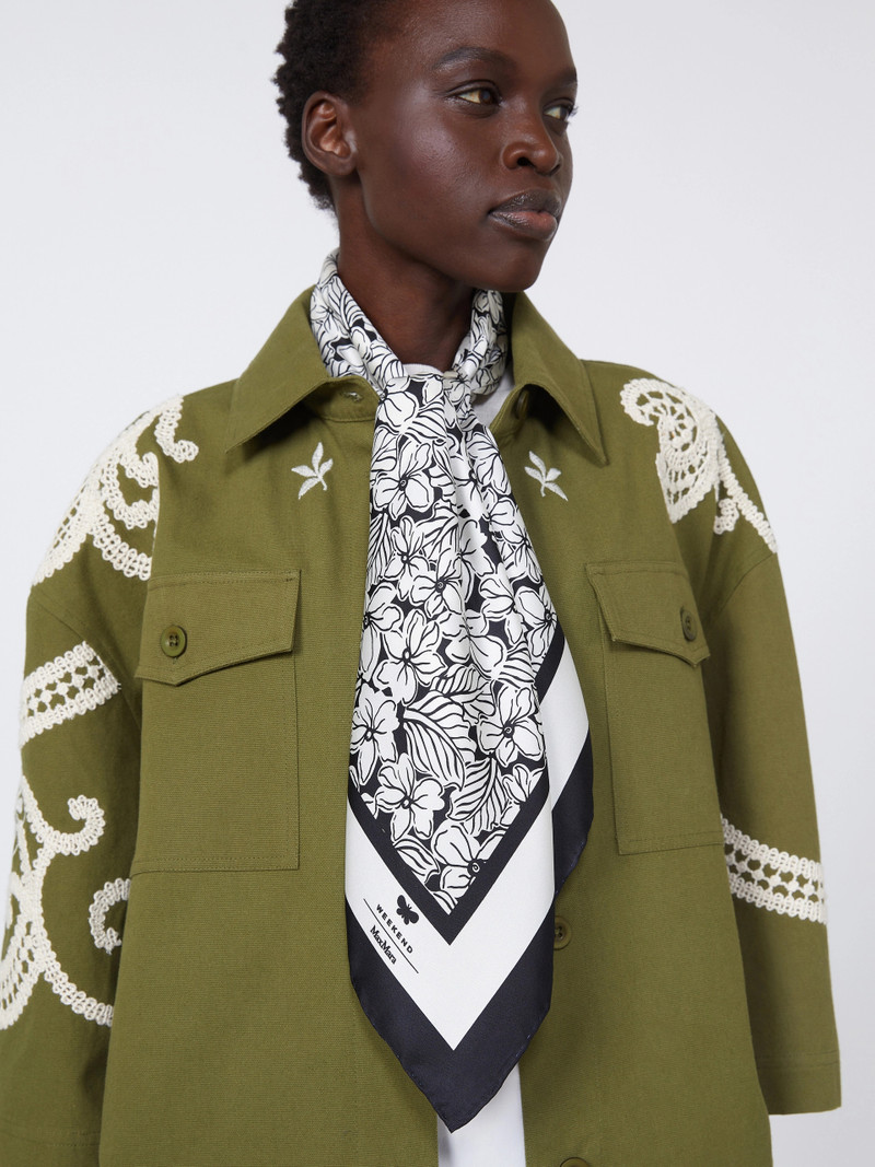 ONESTO Printed silk foulard - OPTICAL WHITE 4
