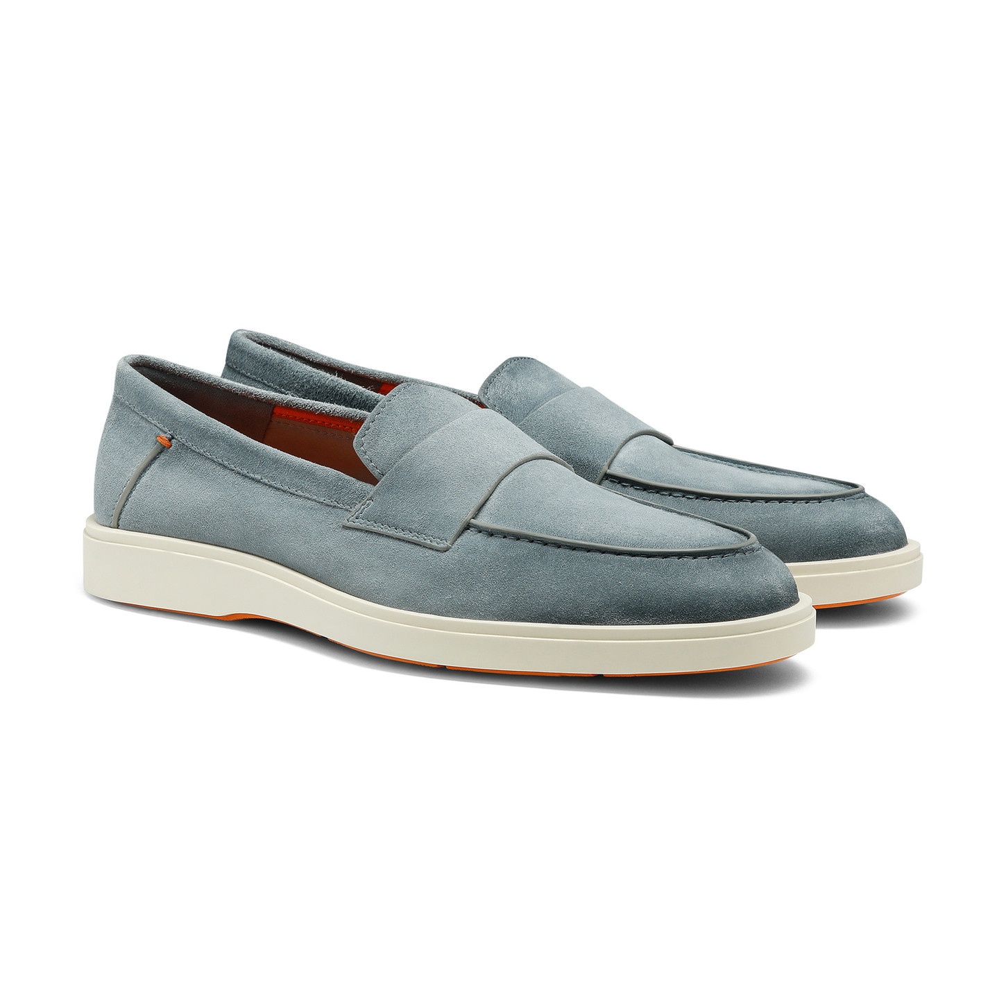 Men's light blue suede penny loafer - 3