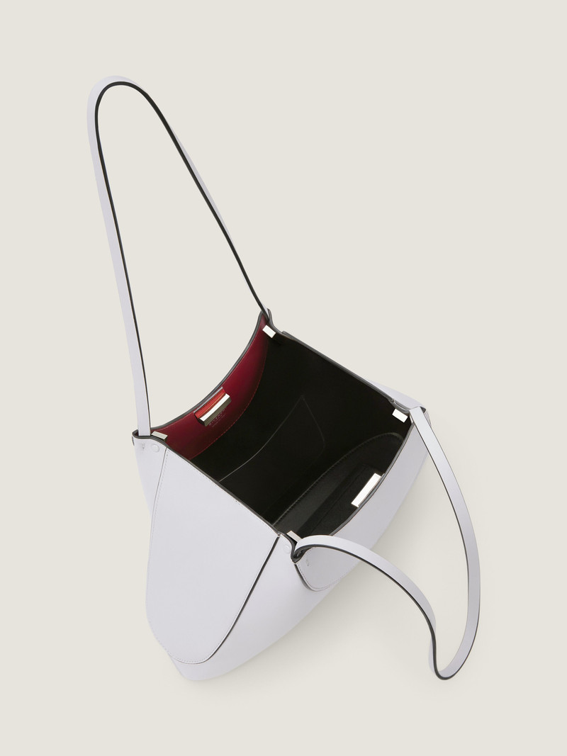 SMALL FACET TOTE BAG IN GRAINED LEATHER 5