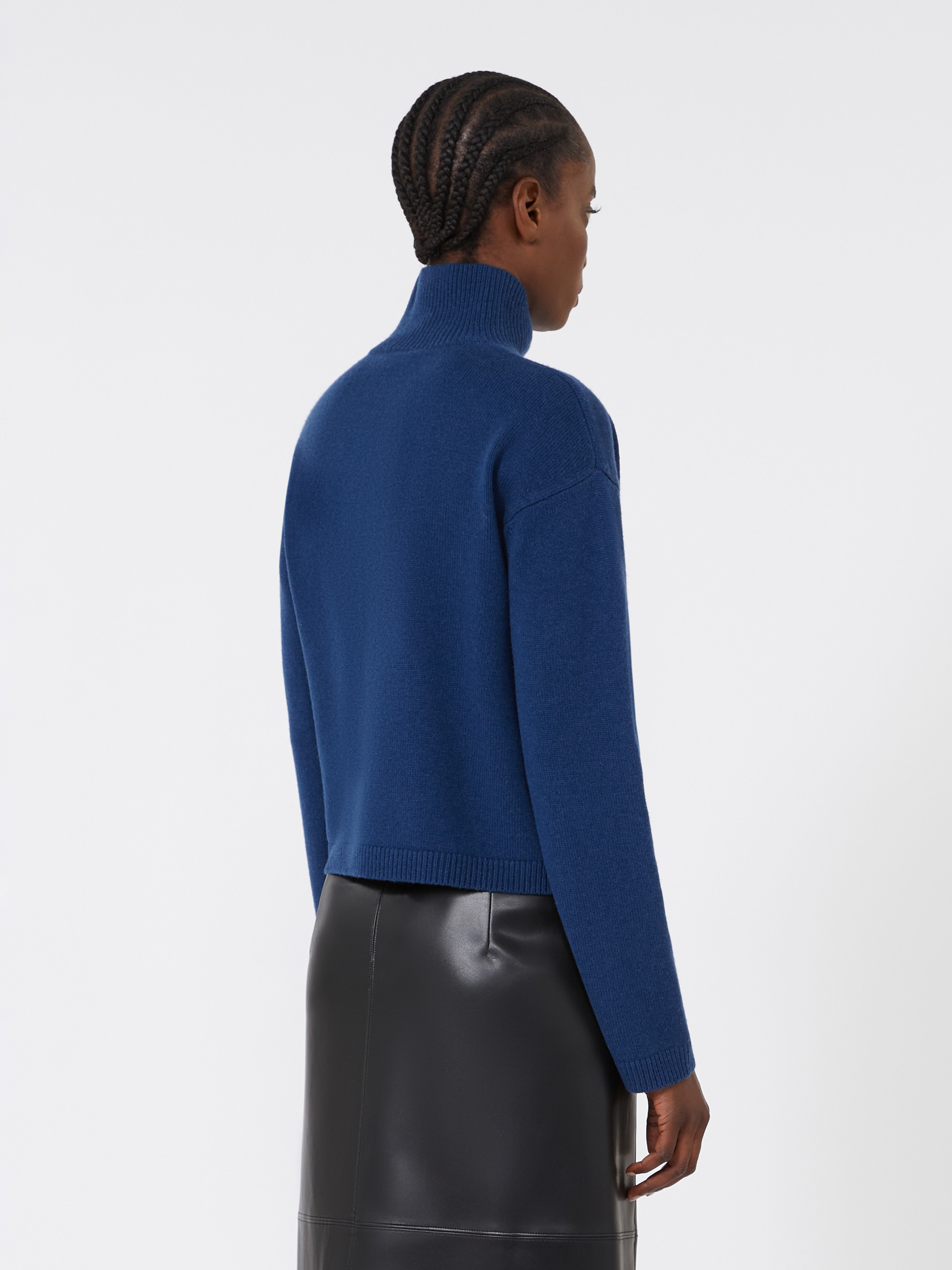 MATTEO Wool and cashmere cropped polo-neck sweater - 4