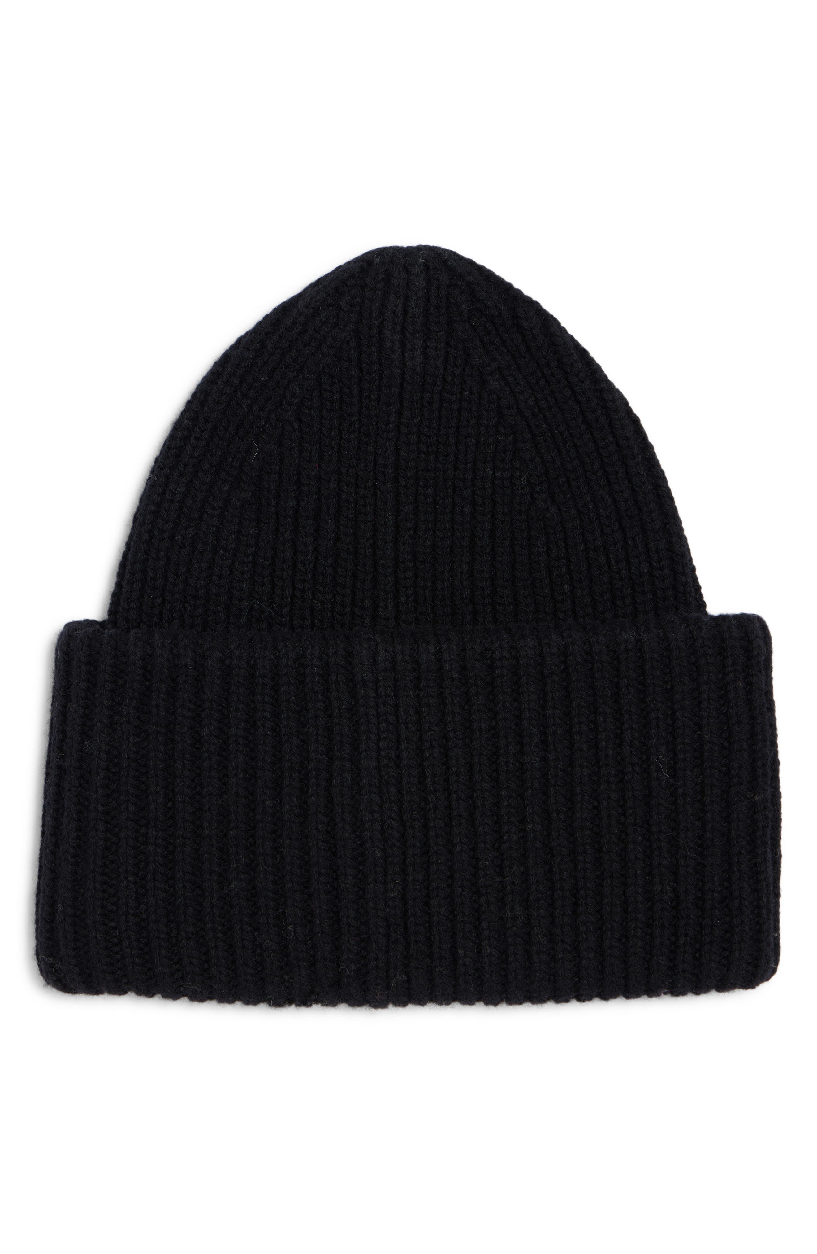Acne Studios Pansy Crystal Face Wool Rib Beanie in Black at Nordstrom - 2