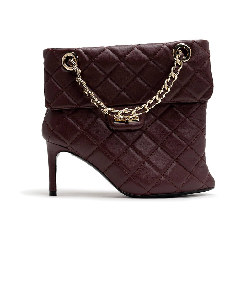 Quilted Bag Detail Pin Heel Short Boots 4