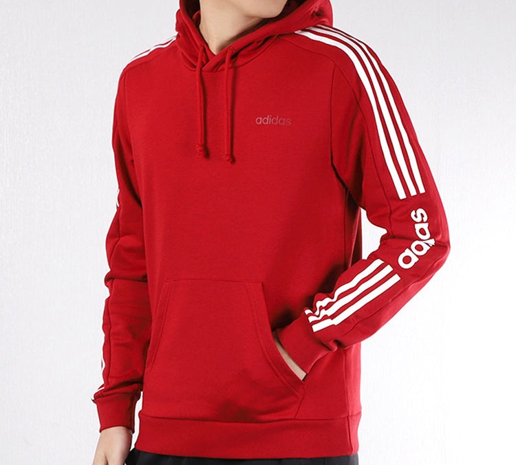 adidas neo M Ce 6S Hdy Side Stripe Knit Sports Pullover Red FU1070 - 5