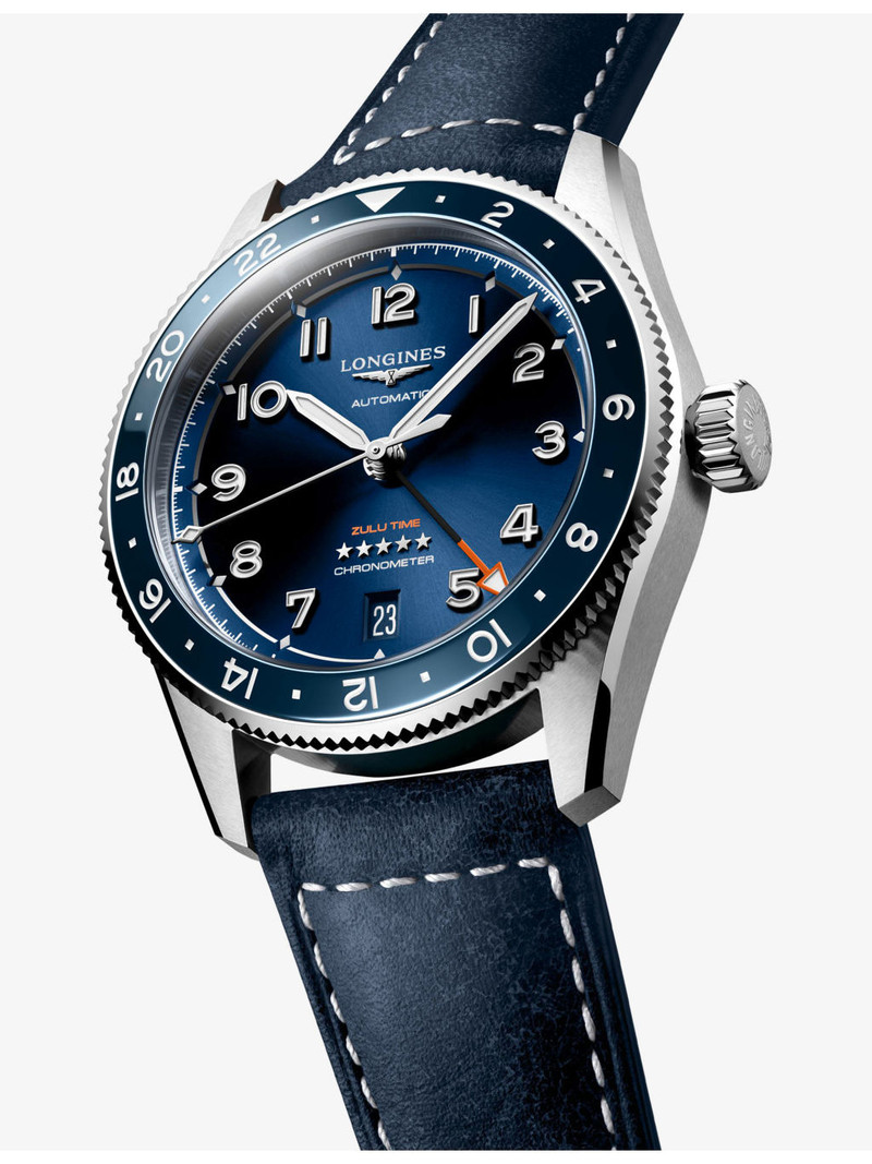 Longines L3.802.4.93.2 Spirit Zulu Time Stainless-Steel and Ceramic Bezel 39mm Automatic Watch outlook