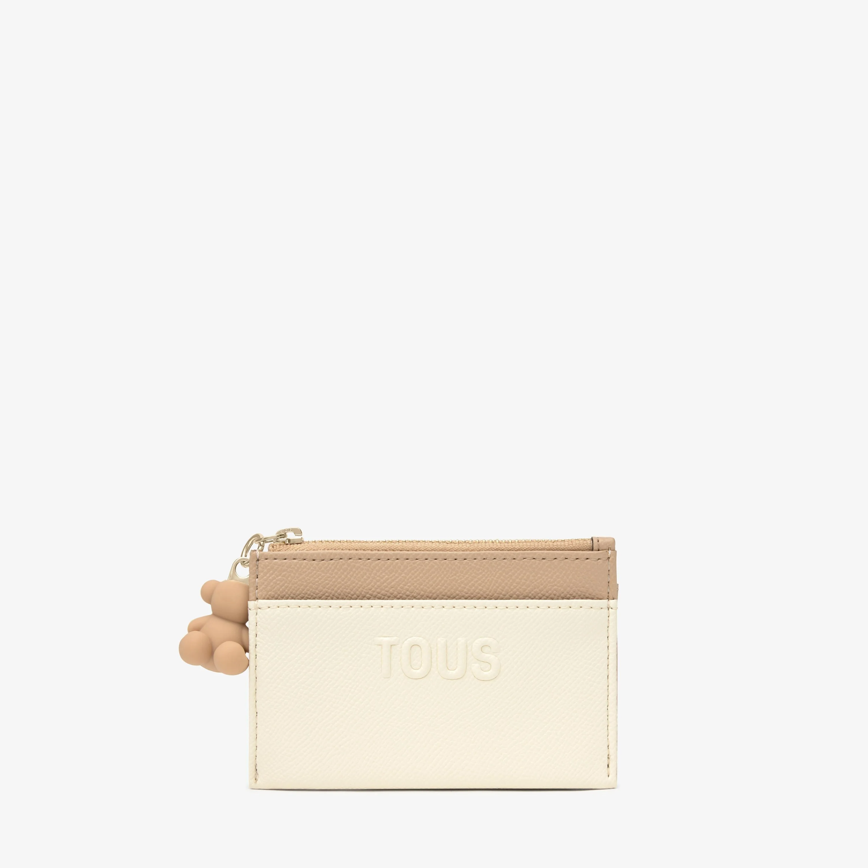 Beige and sand-colored Change purse-cardholder TOUS Audree Saffiano - 1