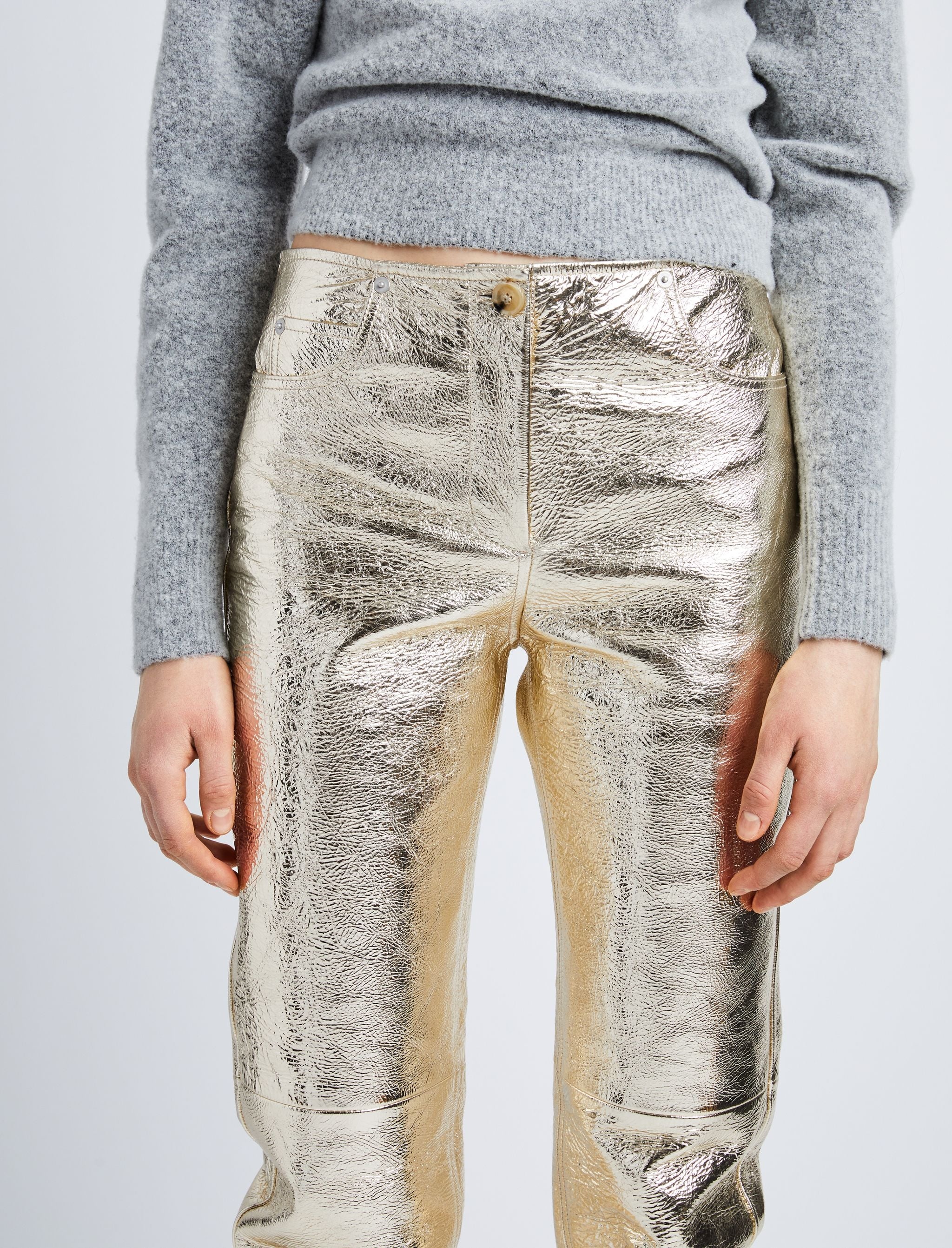 Metallic Leather Pants - 6