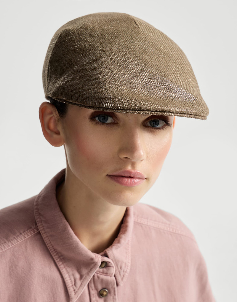 Sparkling linen diagonal flat hat 3