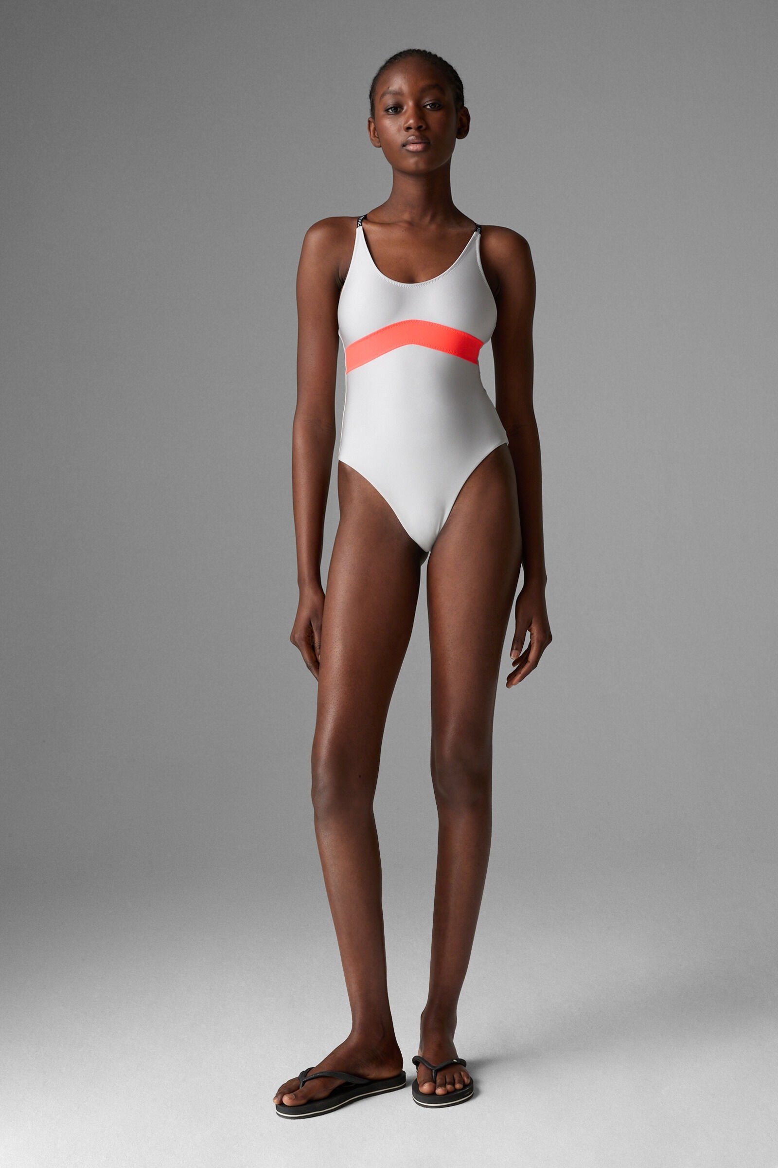 Fabula Swimsuit in Silver/Orange - 4