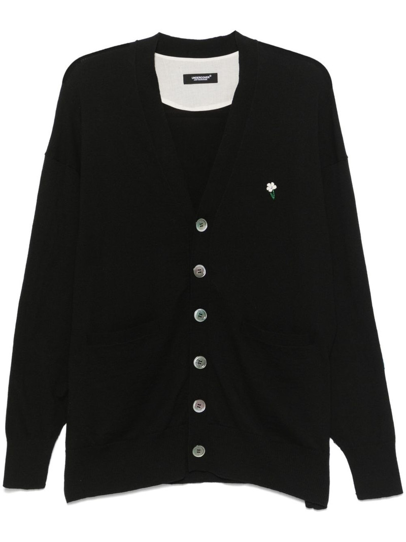 floral-appliqué cardigan 1