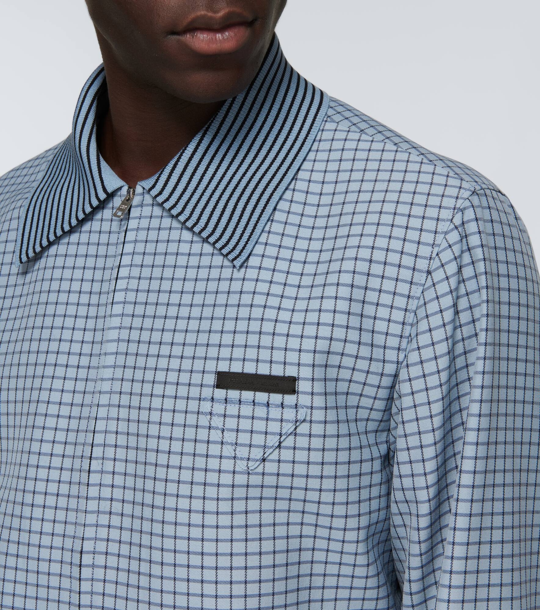Wool checked blouson jacket - 5