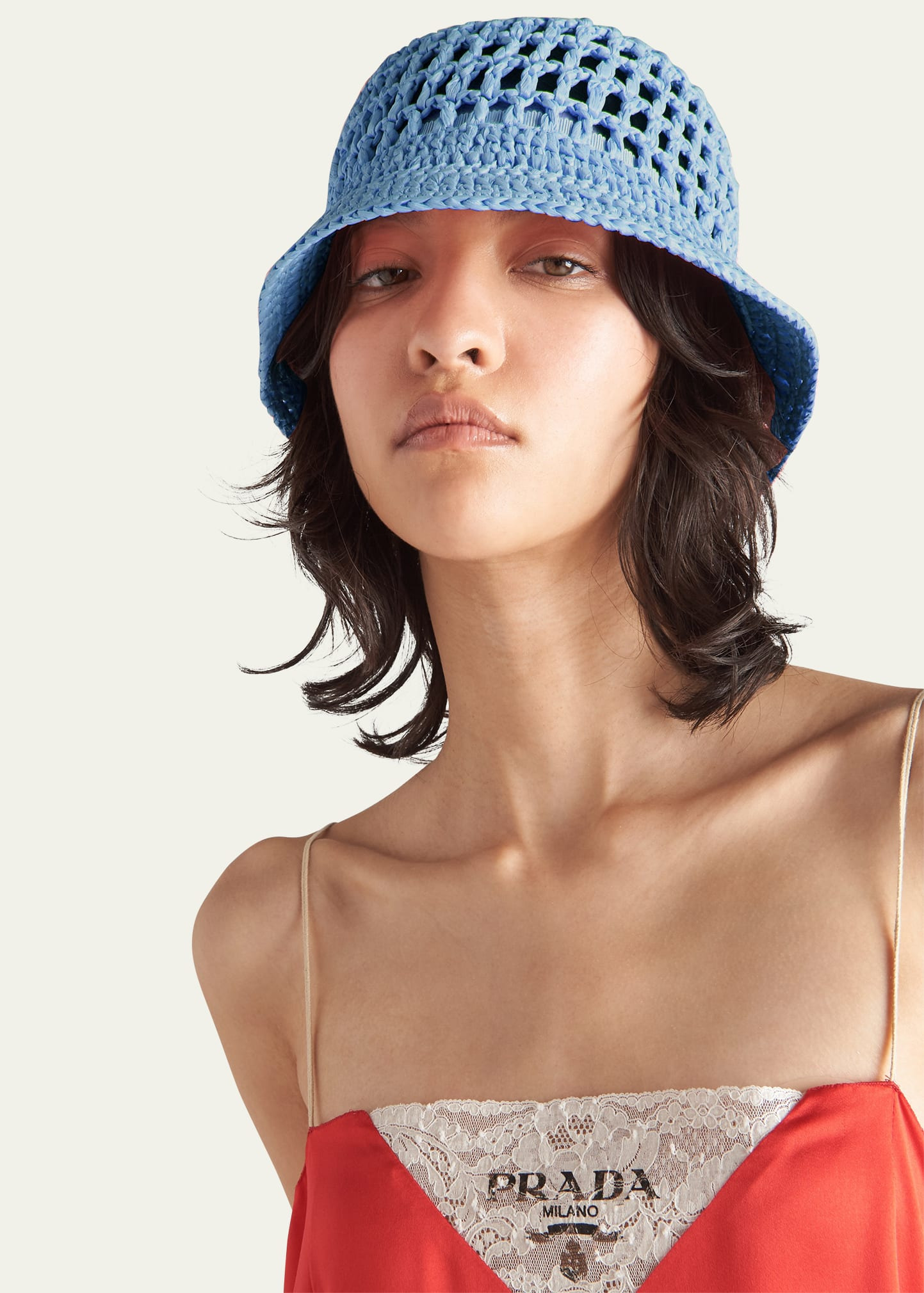 Logo Cutout Raffia Bucket Bag - 2