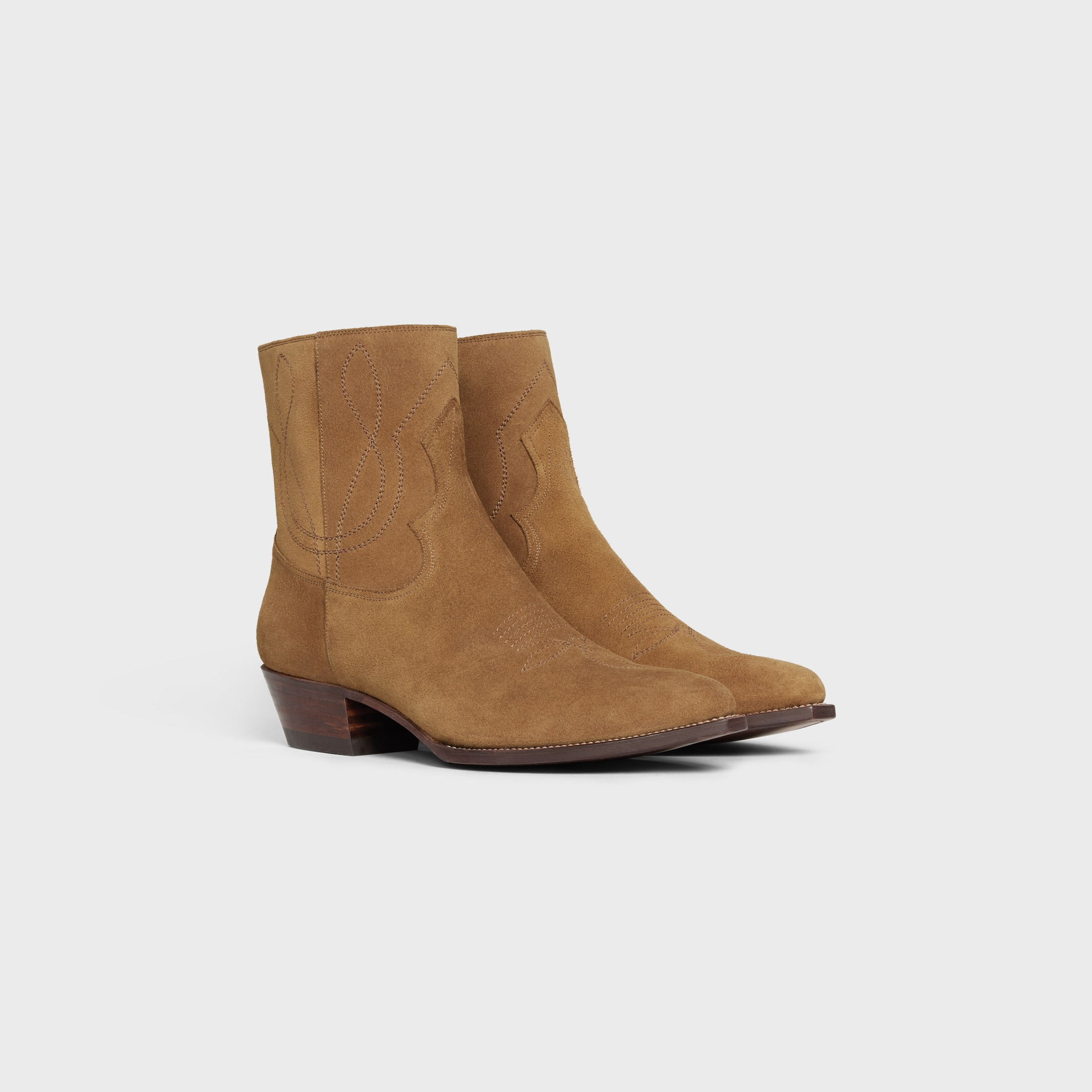 ZIPPED WESTERN BOOTS in Suede Calfskin - 2