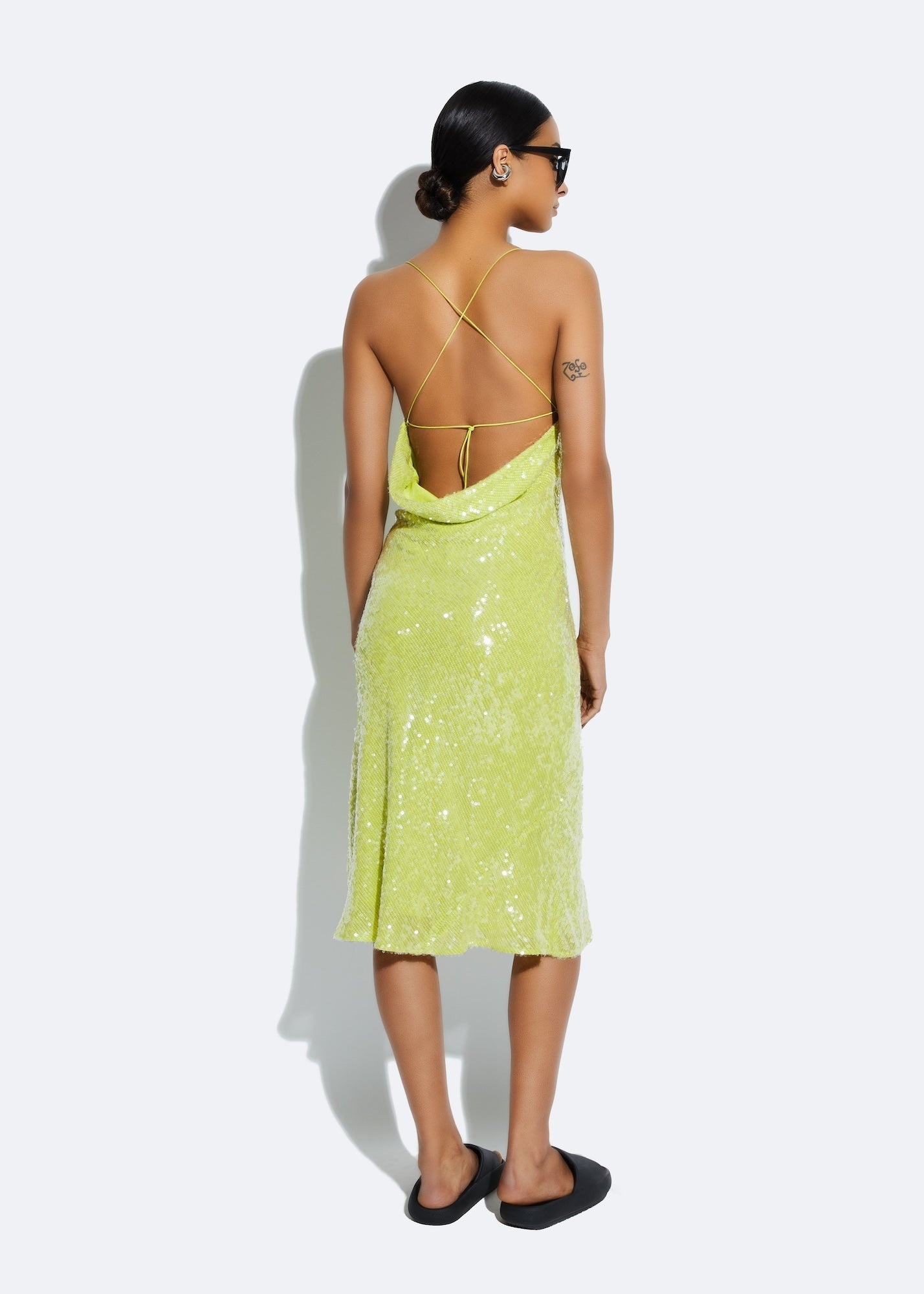 Sequin Cowl Midi Dress - 3