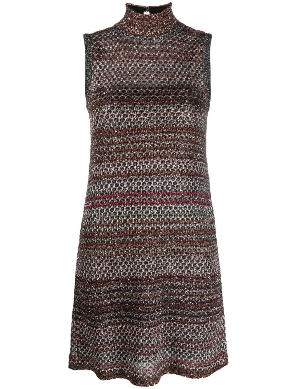 sequinned honeycomb-knit minidress - 1