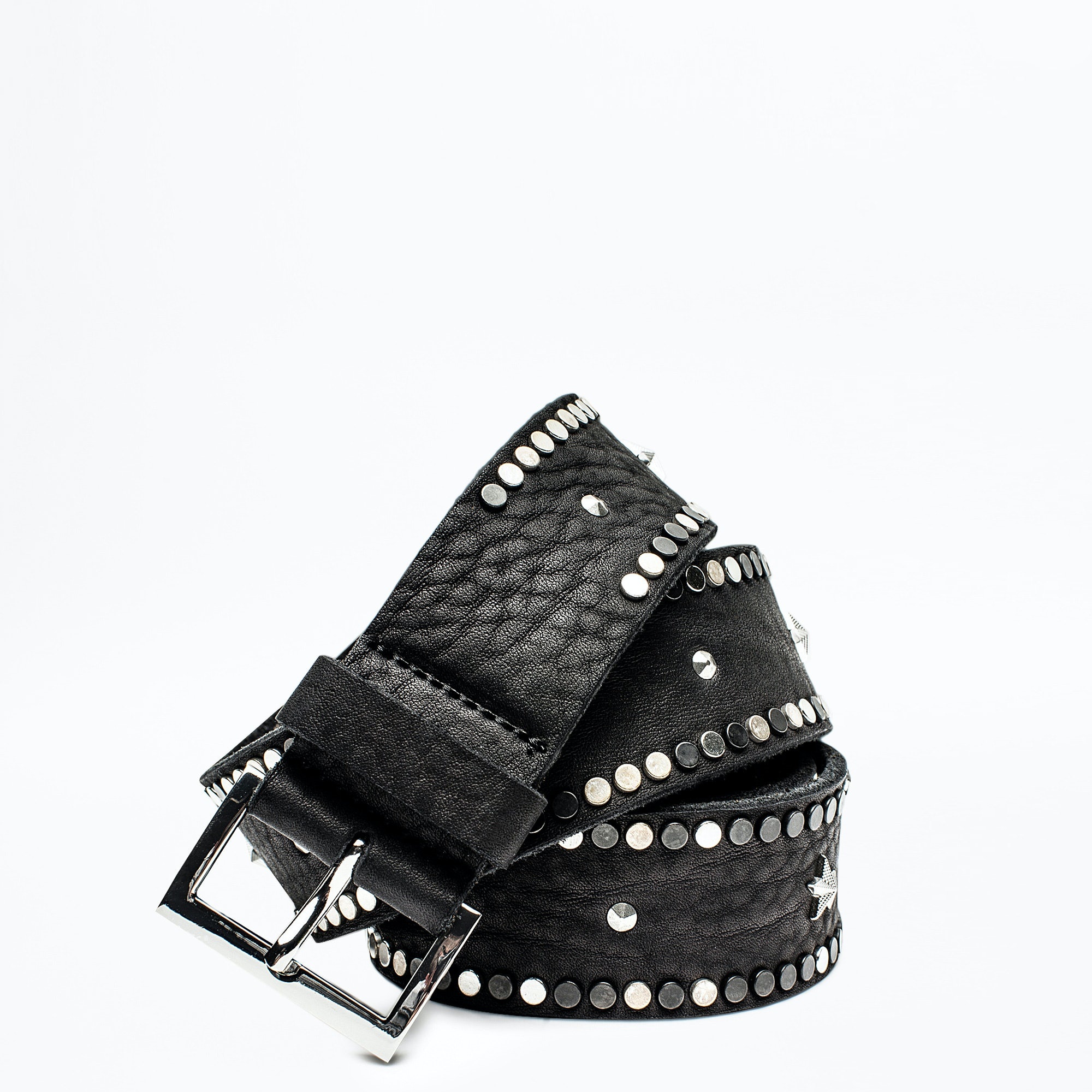 【関税込み】Starlight Belt - Zadig & Voltaire - Leather - Bl Starlight Black Leather Studded Belt | Zadig&Voltaire