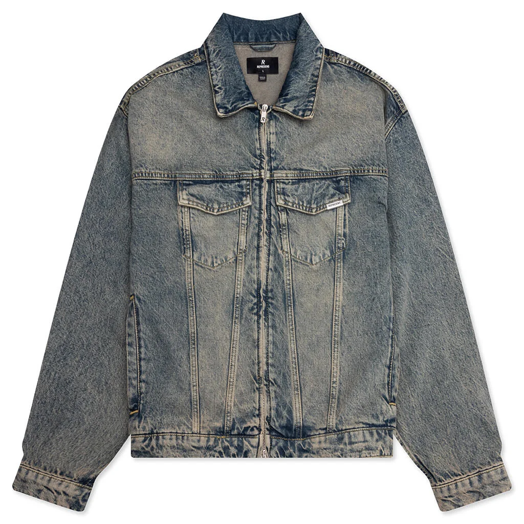 R4 DENIM JACKET - BLUE CREAM - 1