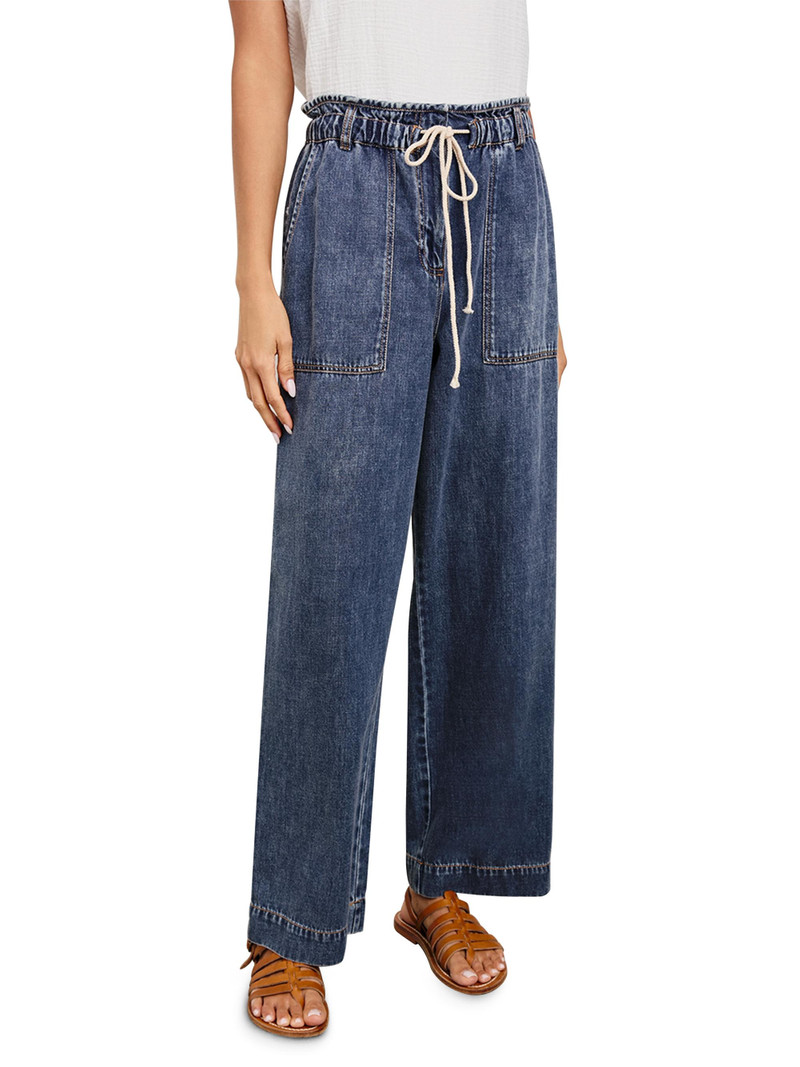 Women's Ryan Denim Drawstring Pants - Blue 3