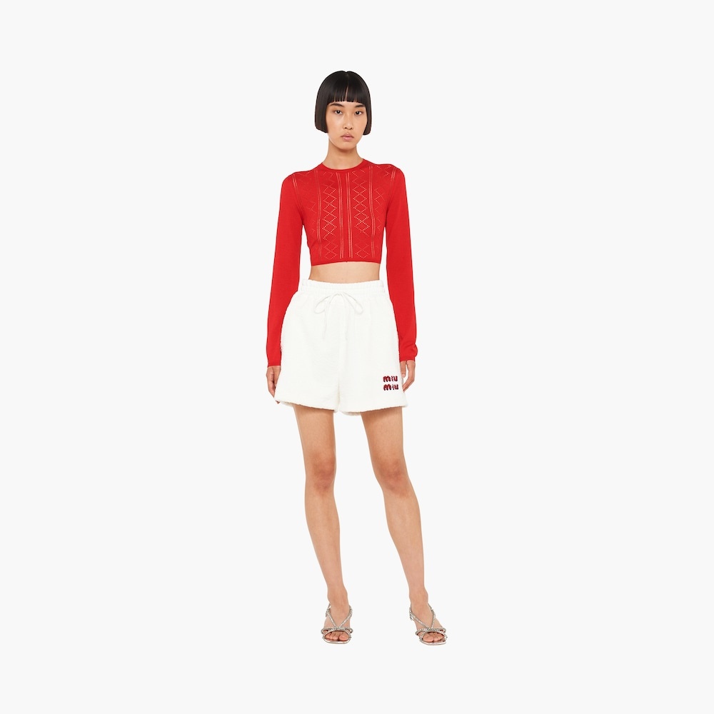 Embroidered cotton shorts - 2