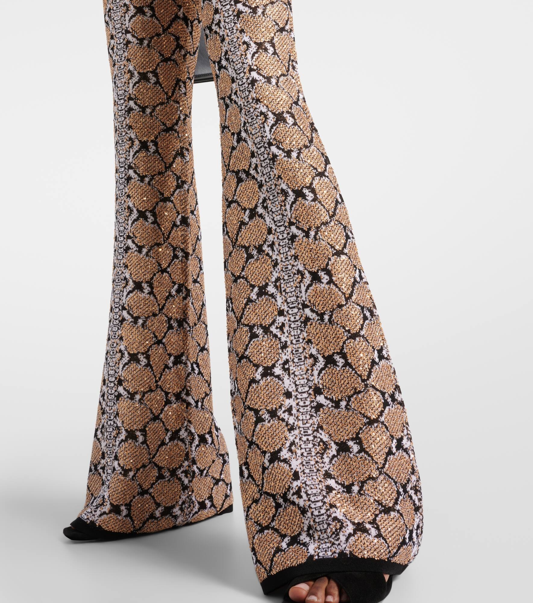 Snake-print flared pants - 5