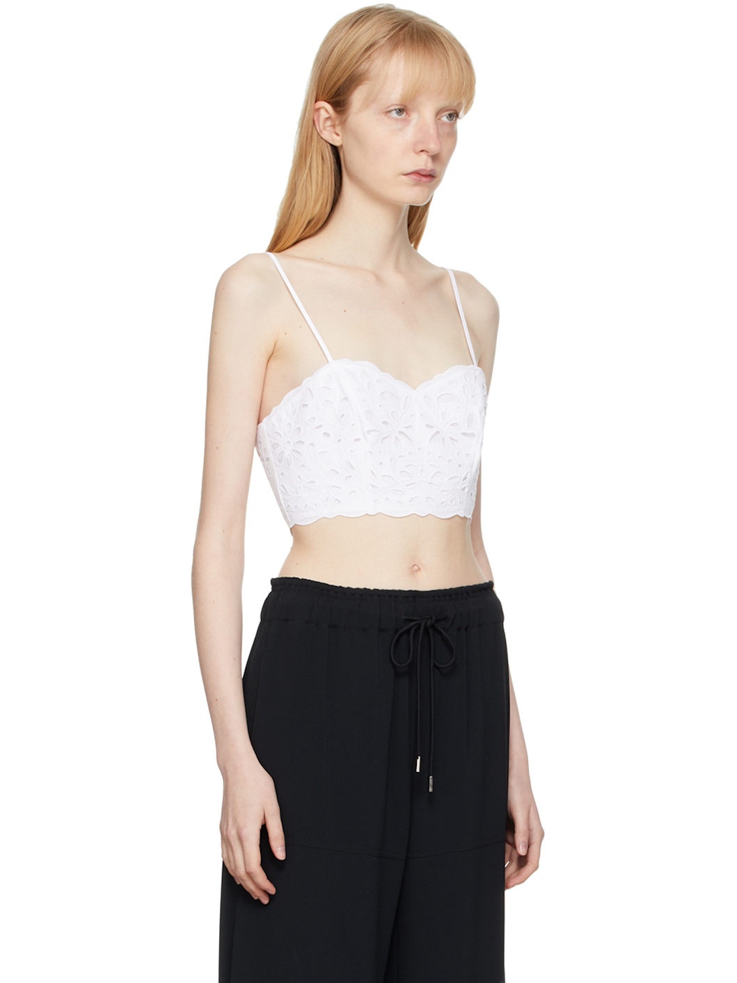 White Broderie Anglaise Tank Top - 2