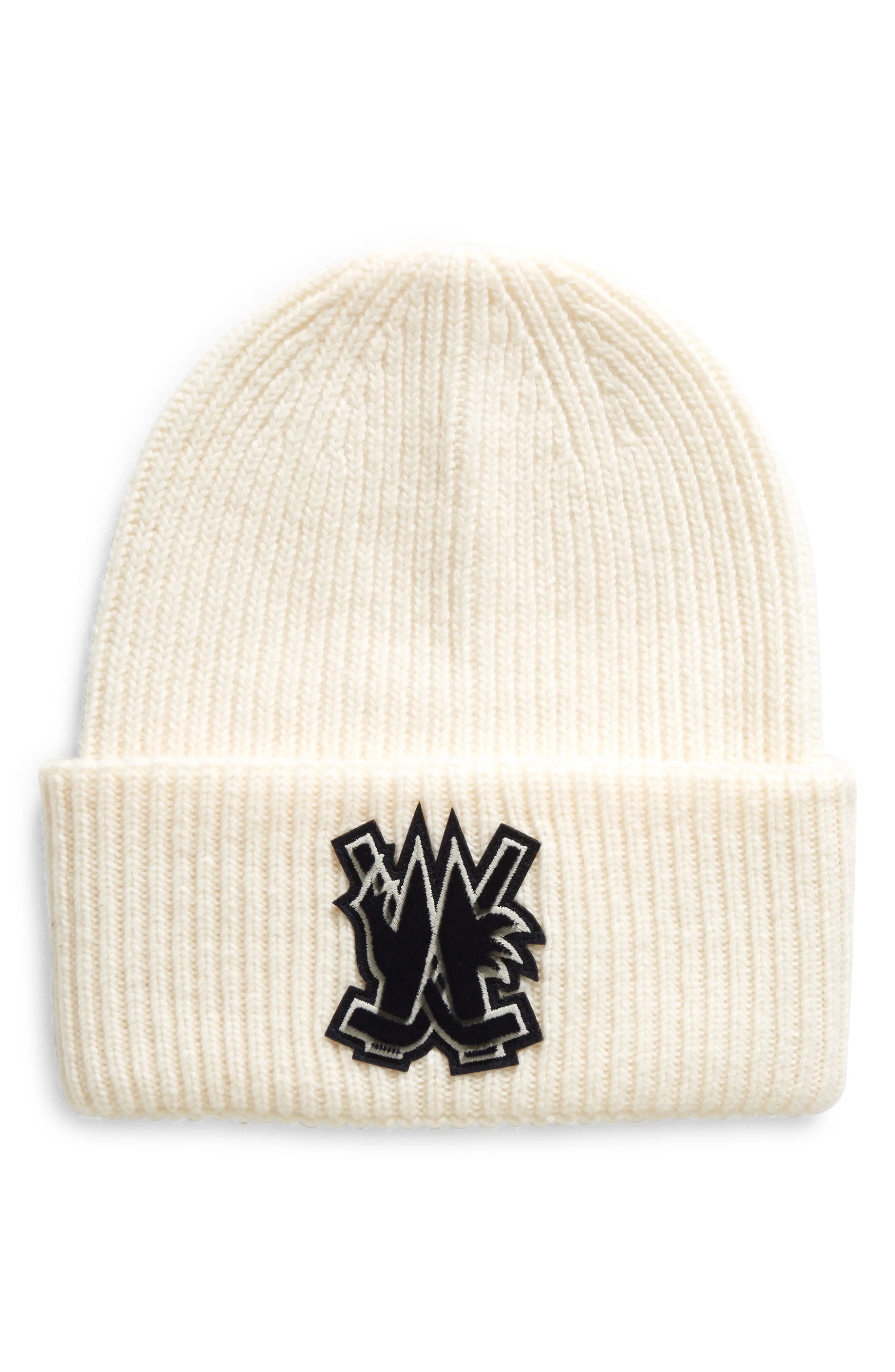 Hockey Logo Virgin Wool Rib Beanie - 1