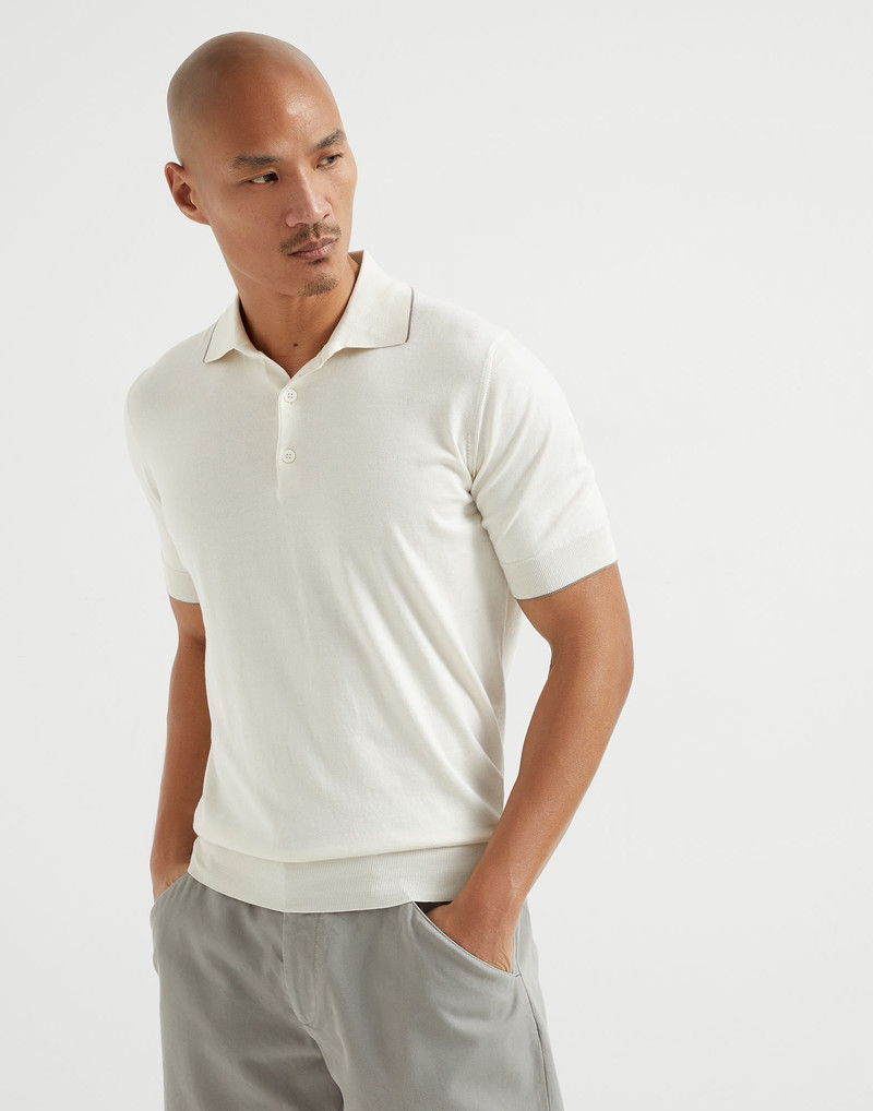 Cotton lightweight knit polo 1