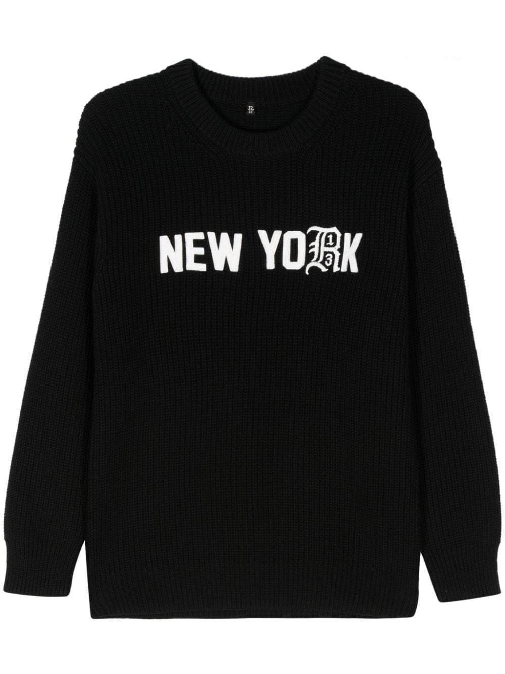 logo-embroidered cotton jumper - 1