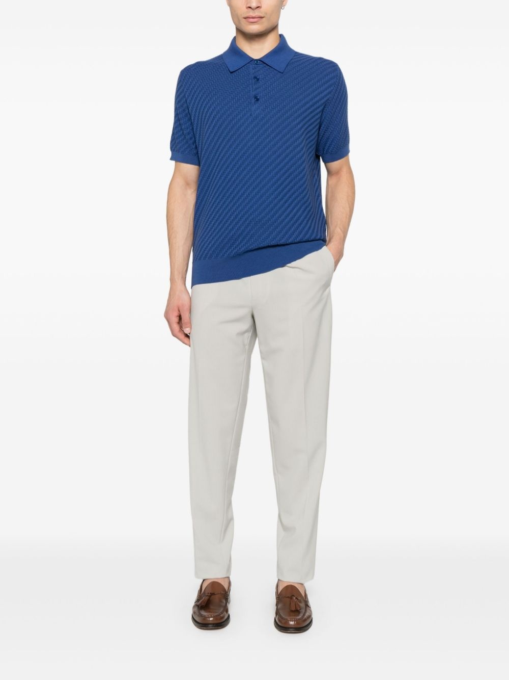 herringbone polo shirt - 2