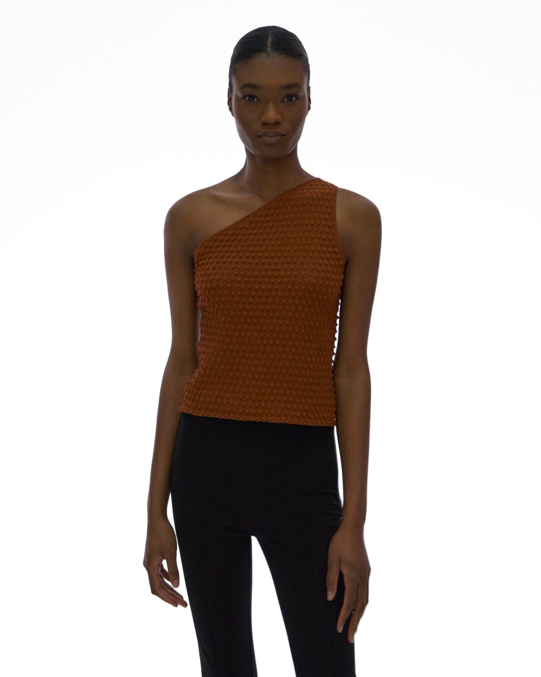 SPIKE KNIT ONE-SHOULDER TANK - 3